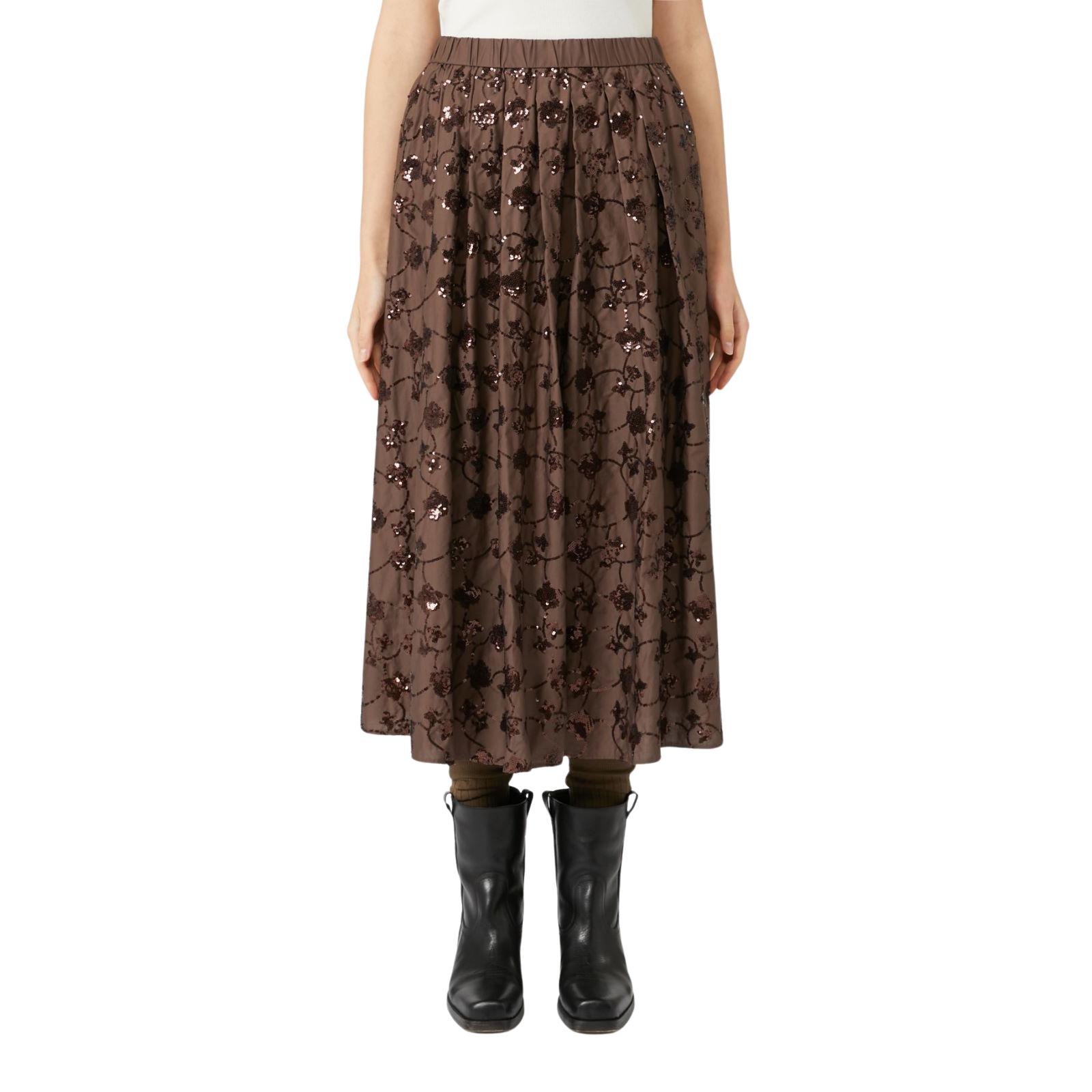 Gonna in cotone con paillette - Marco Masi Fashion Store