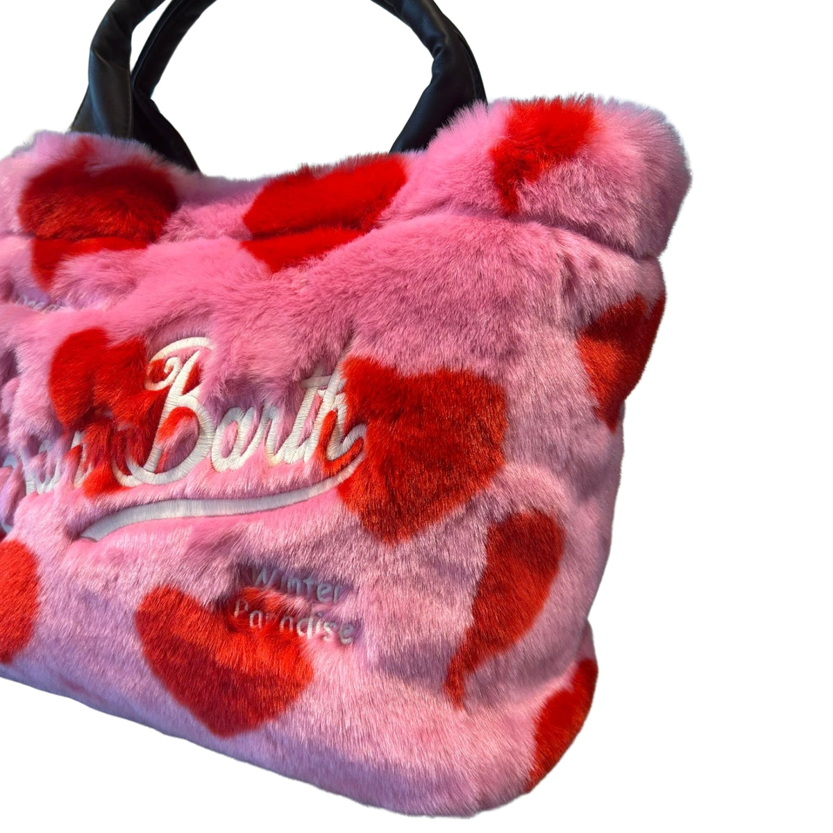 Borsa Colette Soft in ecopelliccia con cuori - Rosa