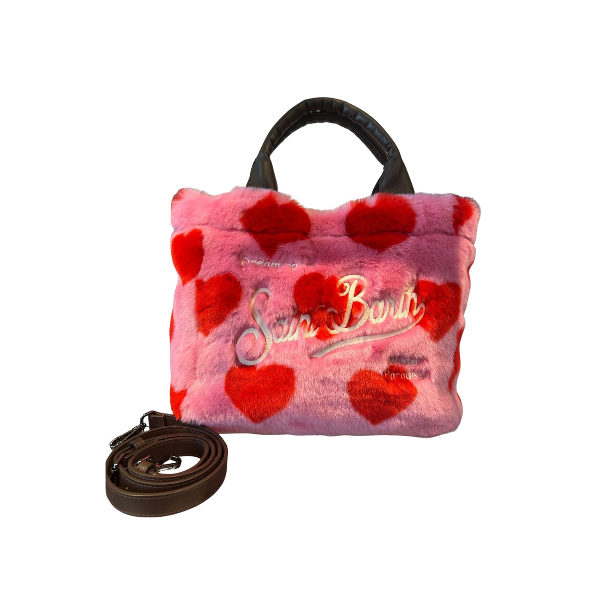 Borsa Colette Soft in ecopelliccia con cuori - Rosa
