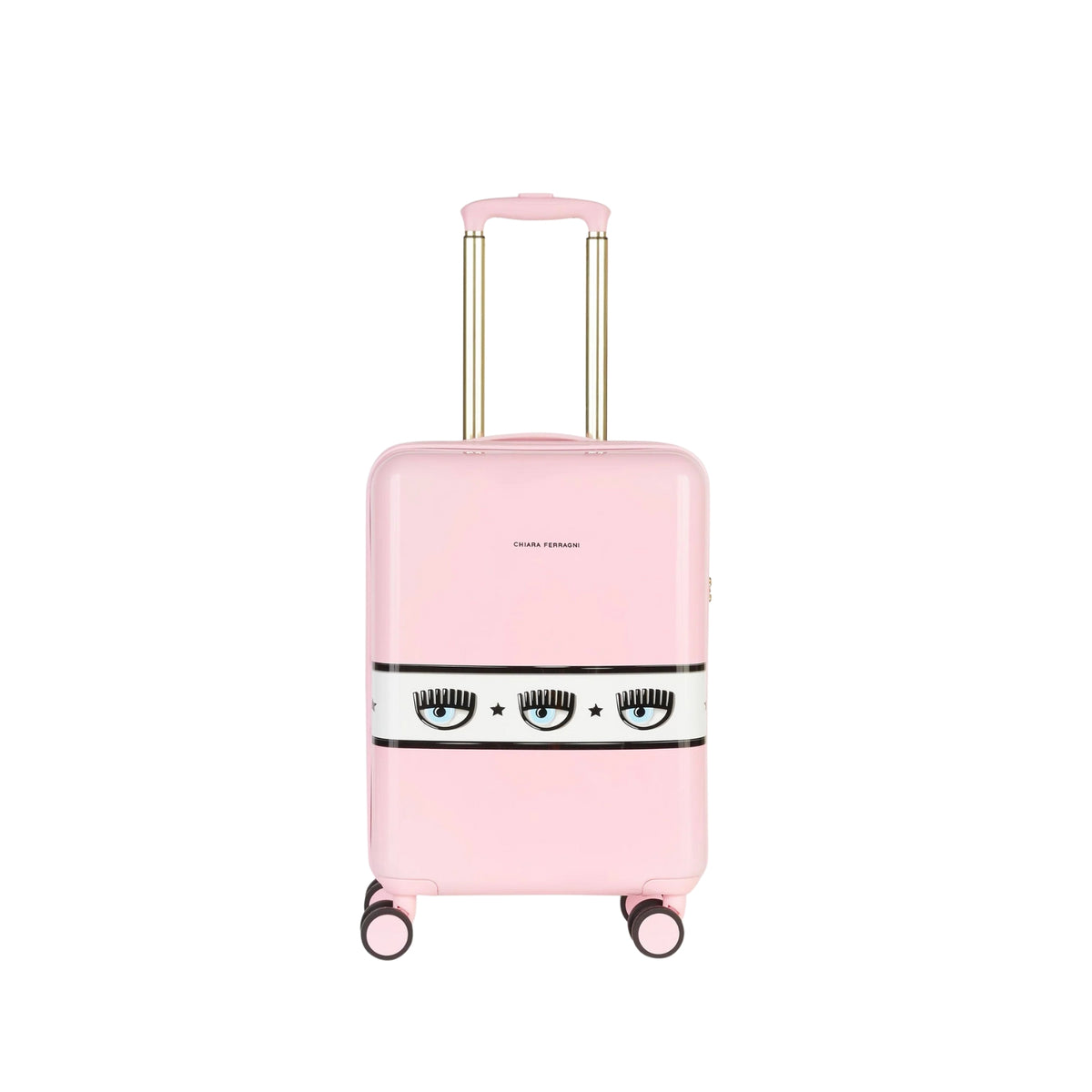 Trolley Chiara Ferragni con banda Maxi Logomania - Rosa