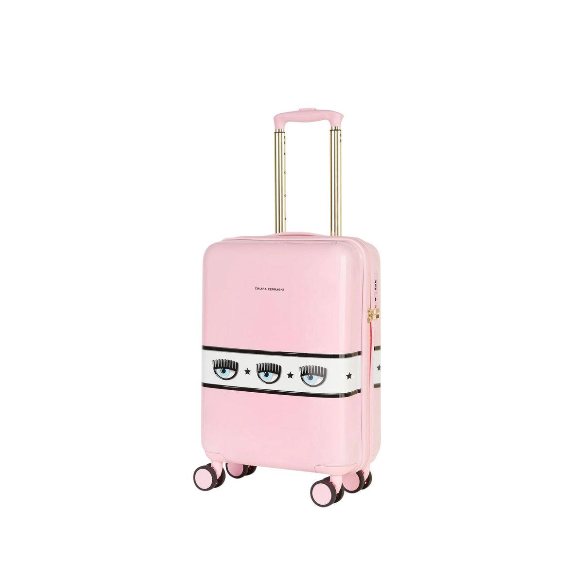 Trolley Chiara Ferragni con banda Maxi Logomania - Rosa