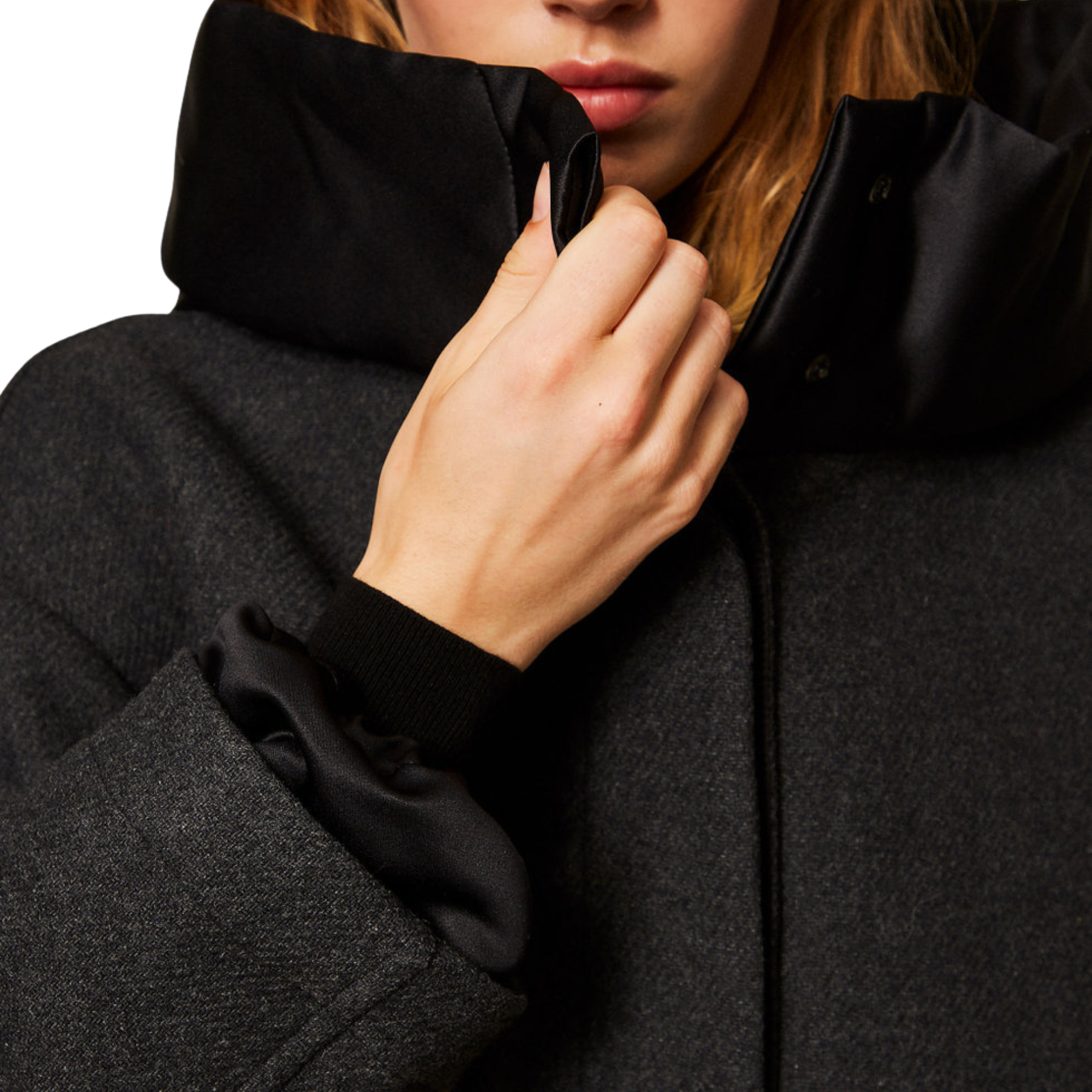Cappotto in lana e duchesse - Marco Masi Fashion Store