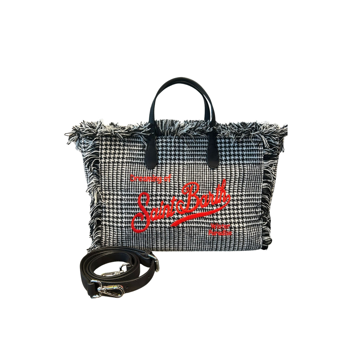 Borsa Colette con frange laterali - Bianca/Nero