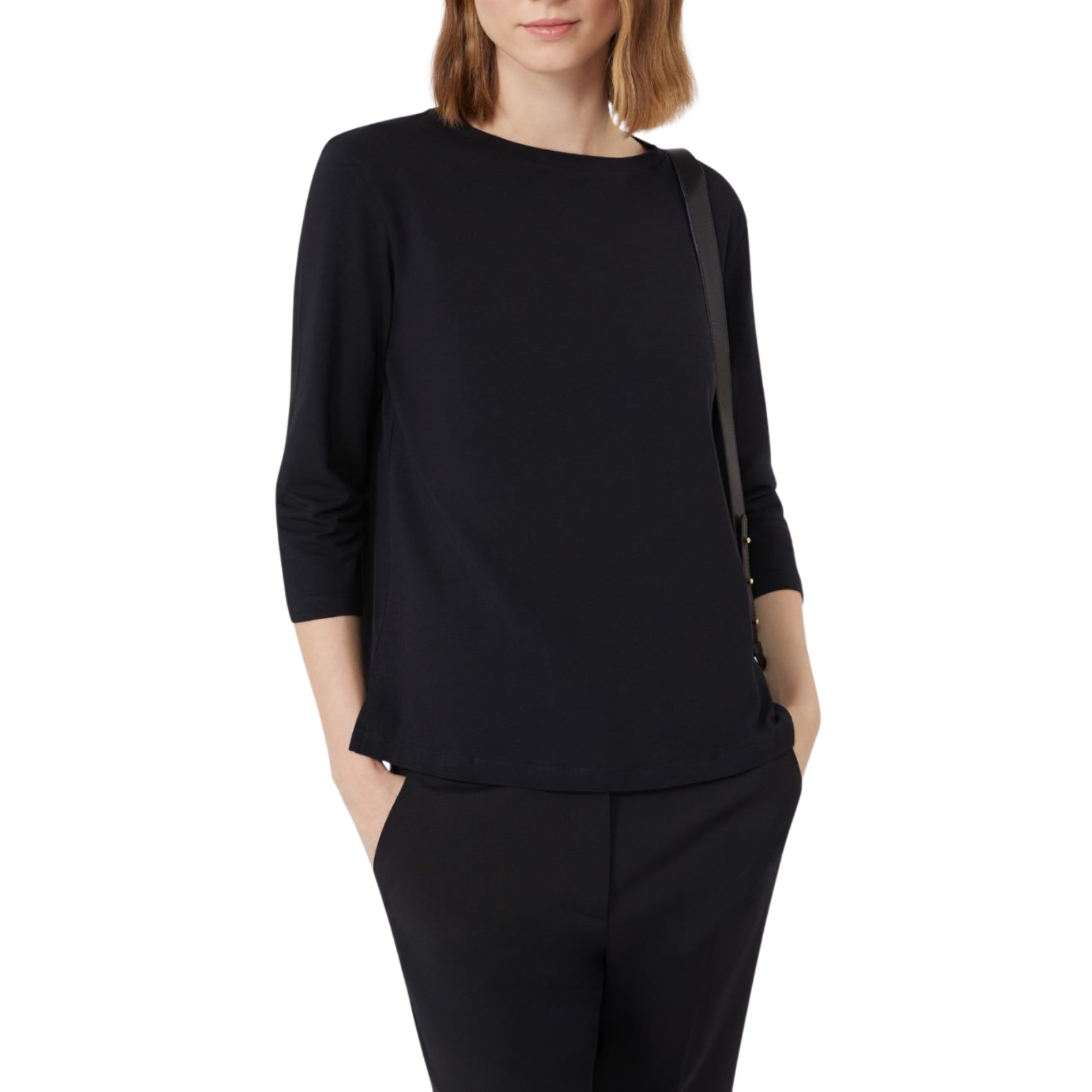 T-shirt in jersey di cotone - NERO - Marco Masi Fashion Store