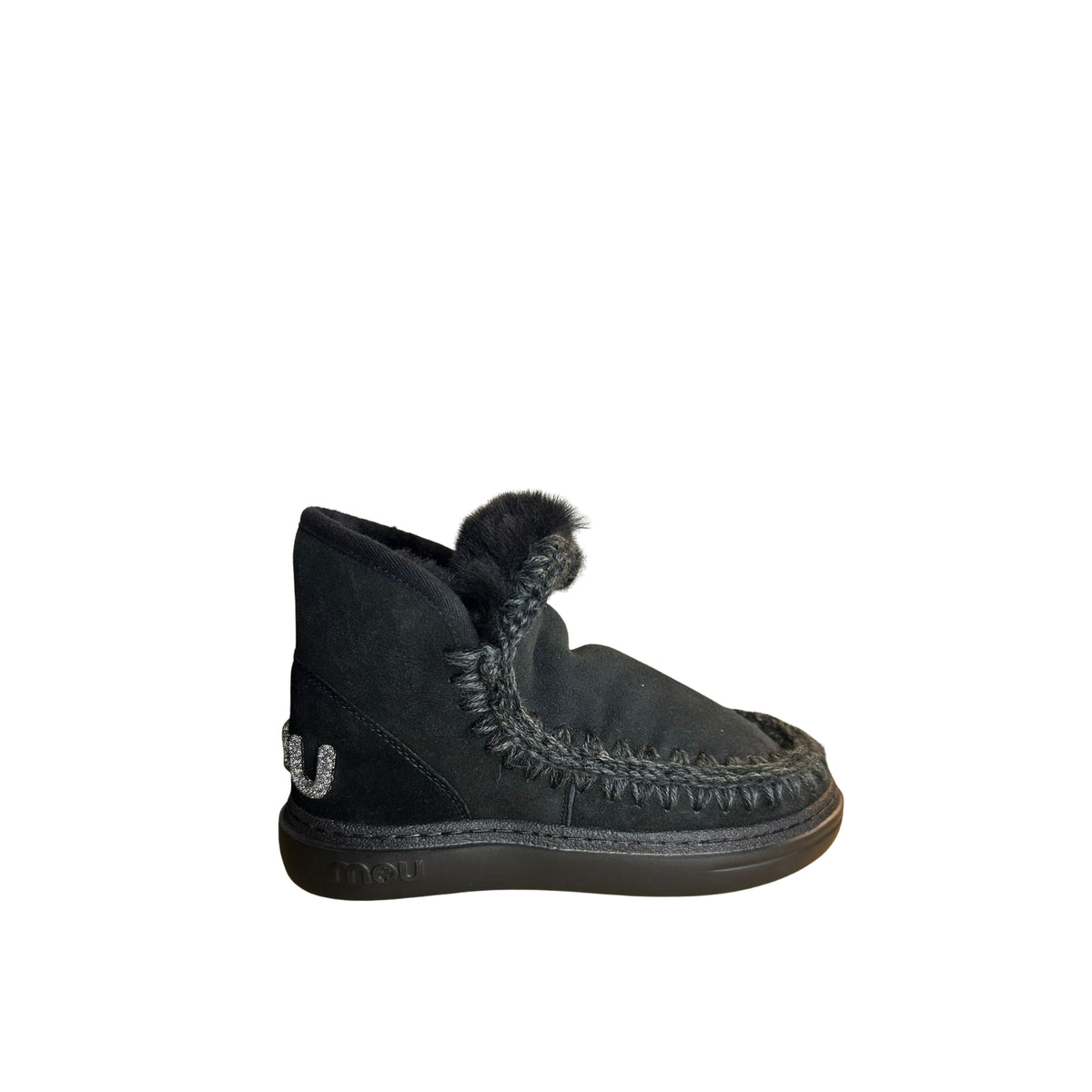 Stivale MOU Eskimo sneaker bold glitter logo - Nero