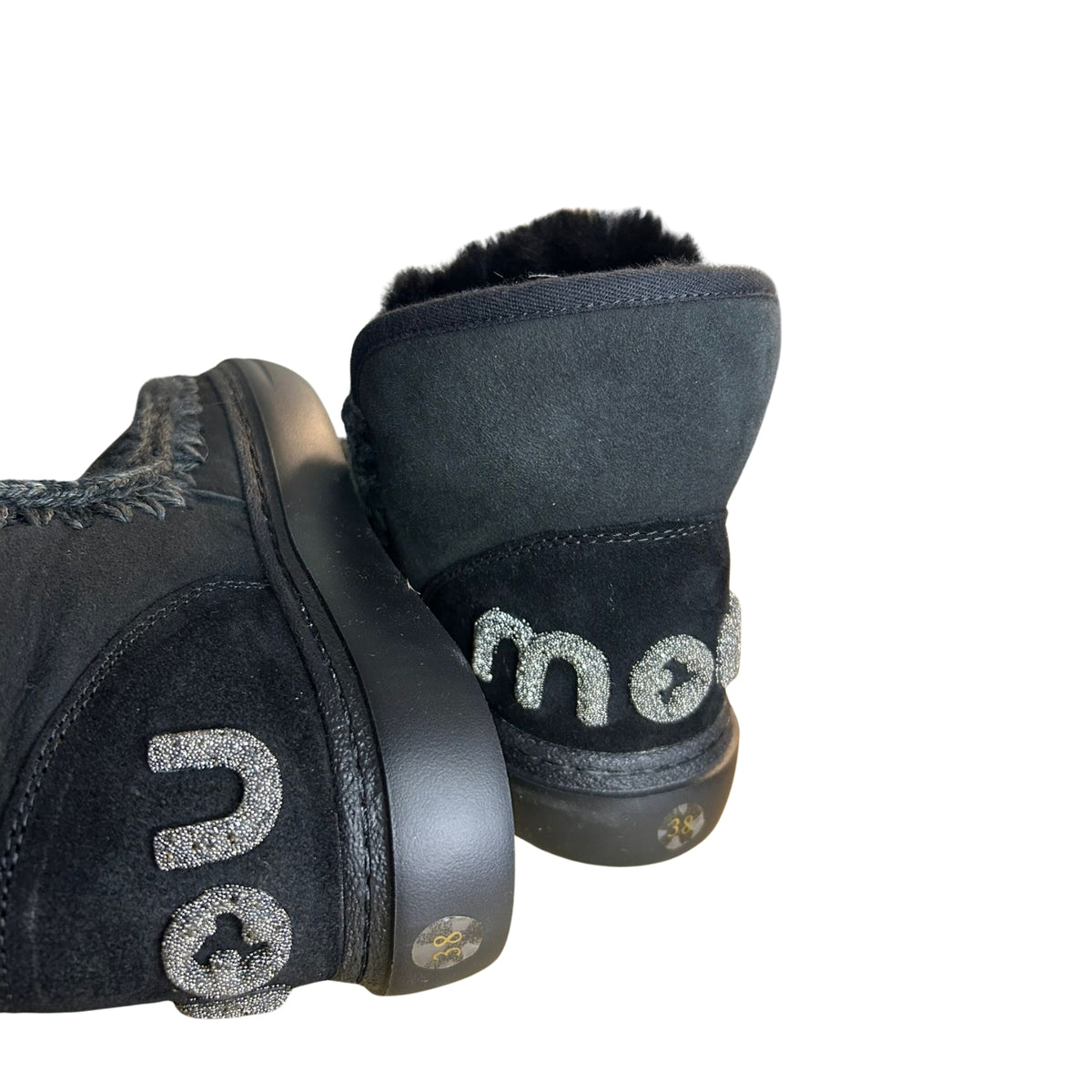 Stivale MOU Eskimo sneaker bold glitter logo - Nero