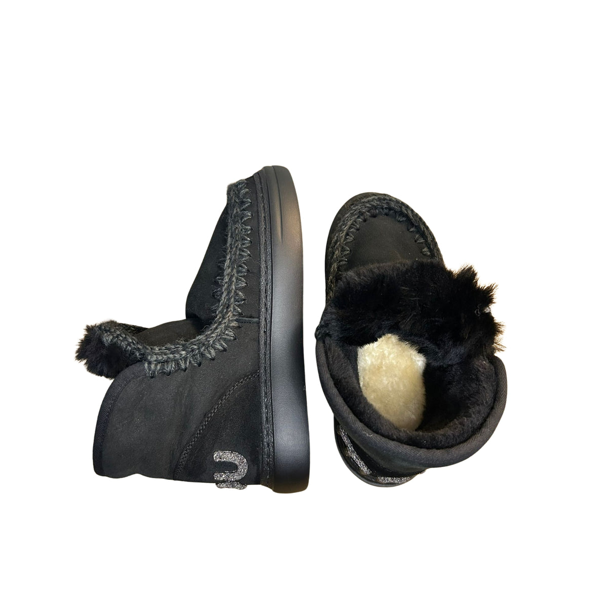 Stivale MOU Eskimo sneaker bold glitter logo - Nero