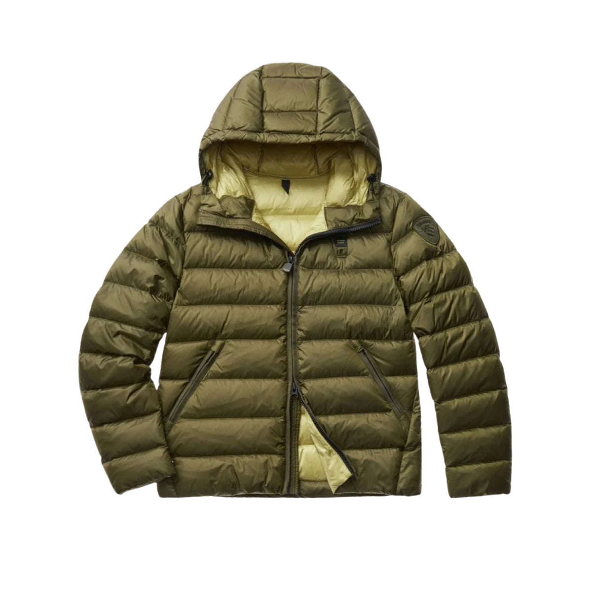 Piumino uomo BLAUER in nylon micro-rip - Oliva