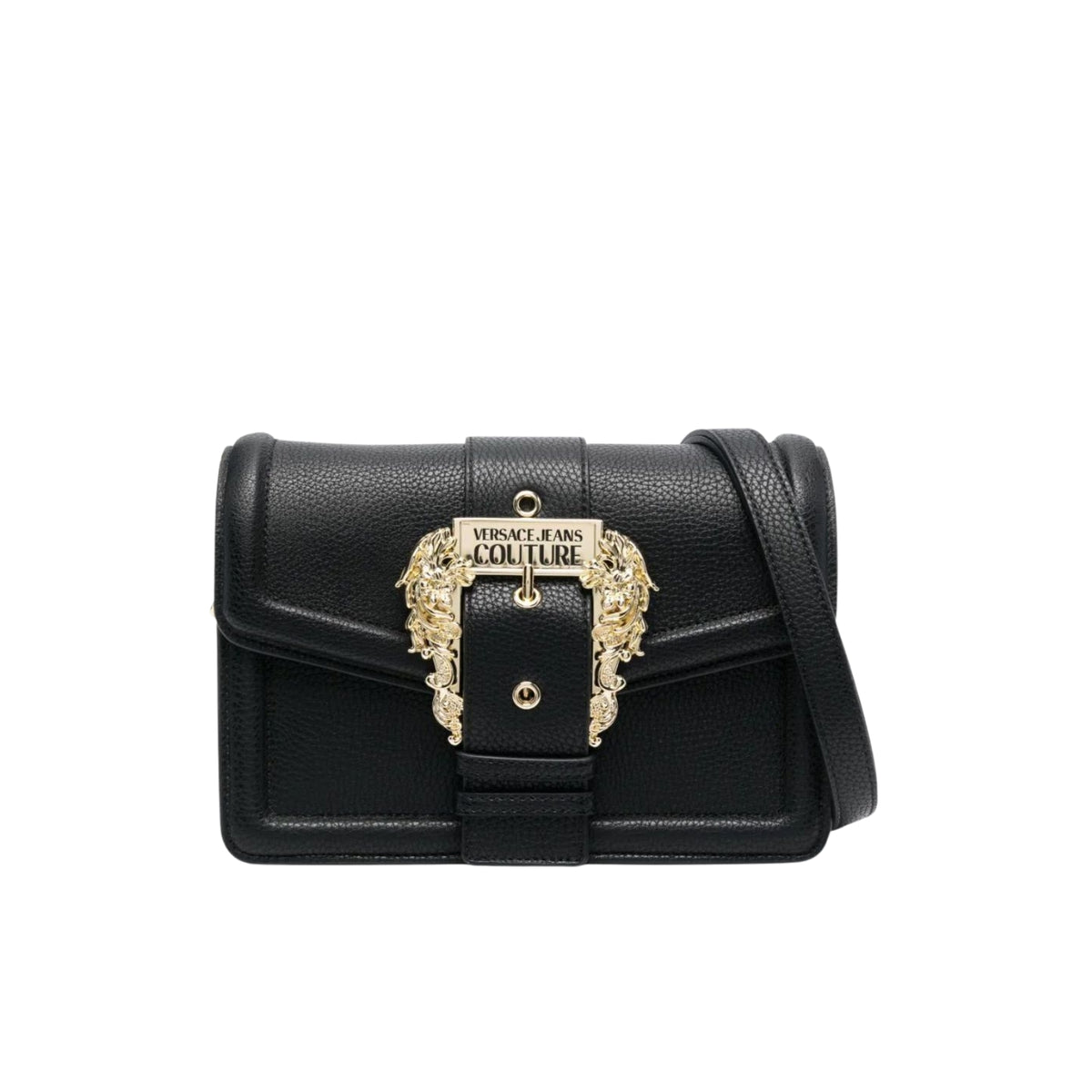 Borsa a tracolla in pelle martellata Versace Jeans - Black