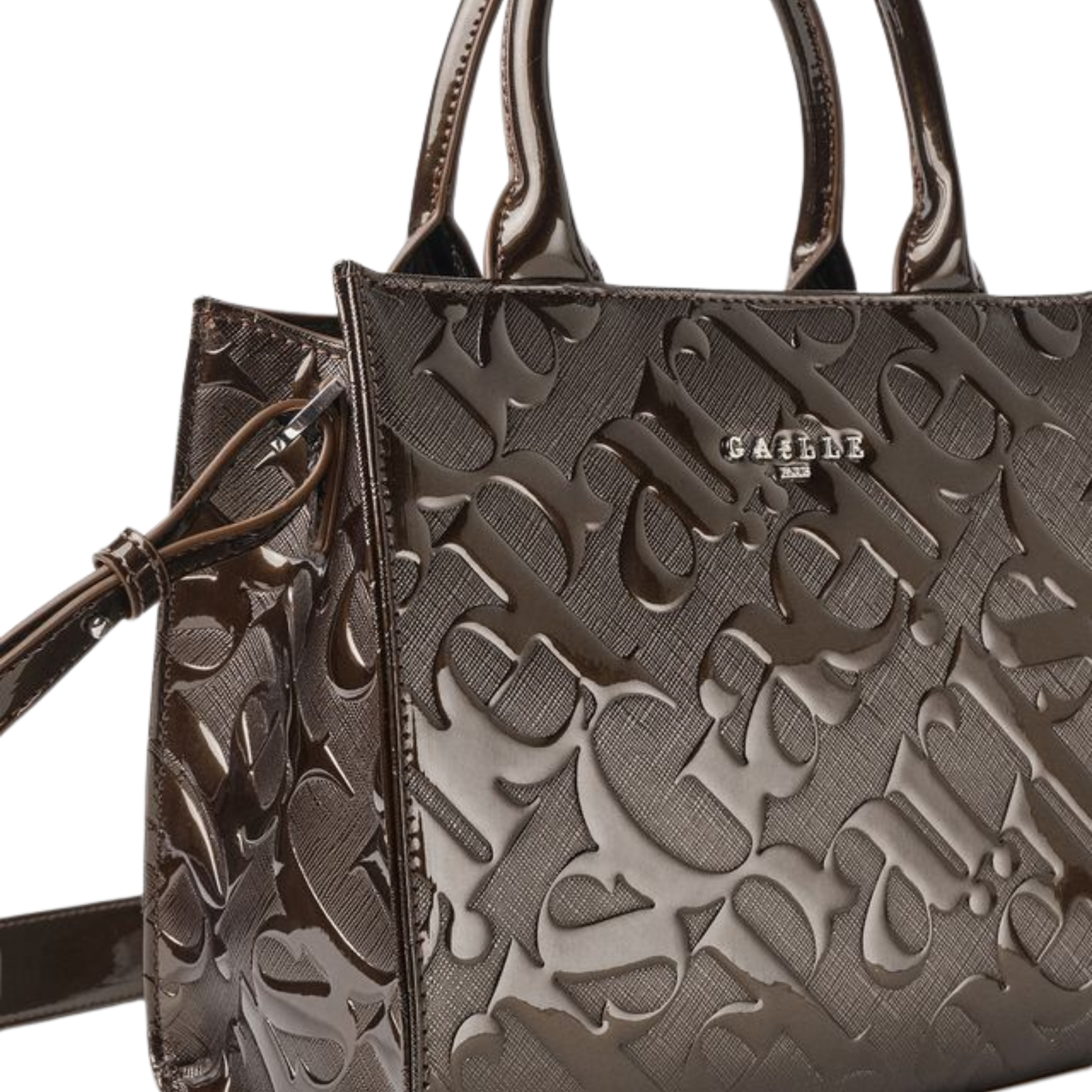 Maxi Shopper Allover In Vernice - Moro