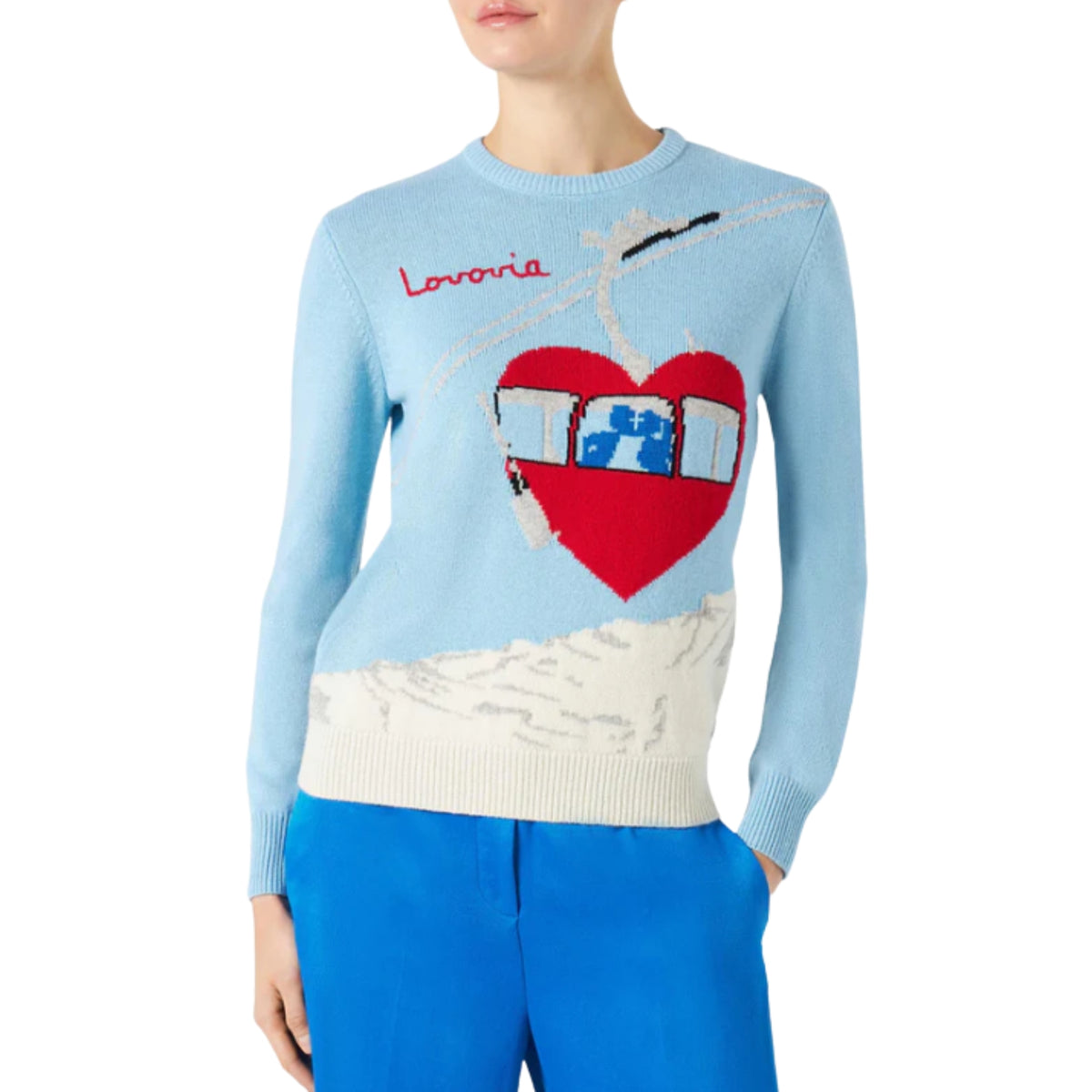 Maglione New Queen versatile - Celeste