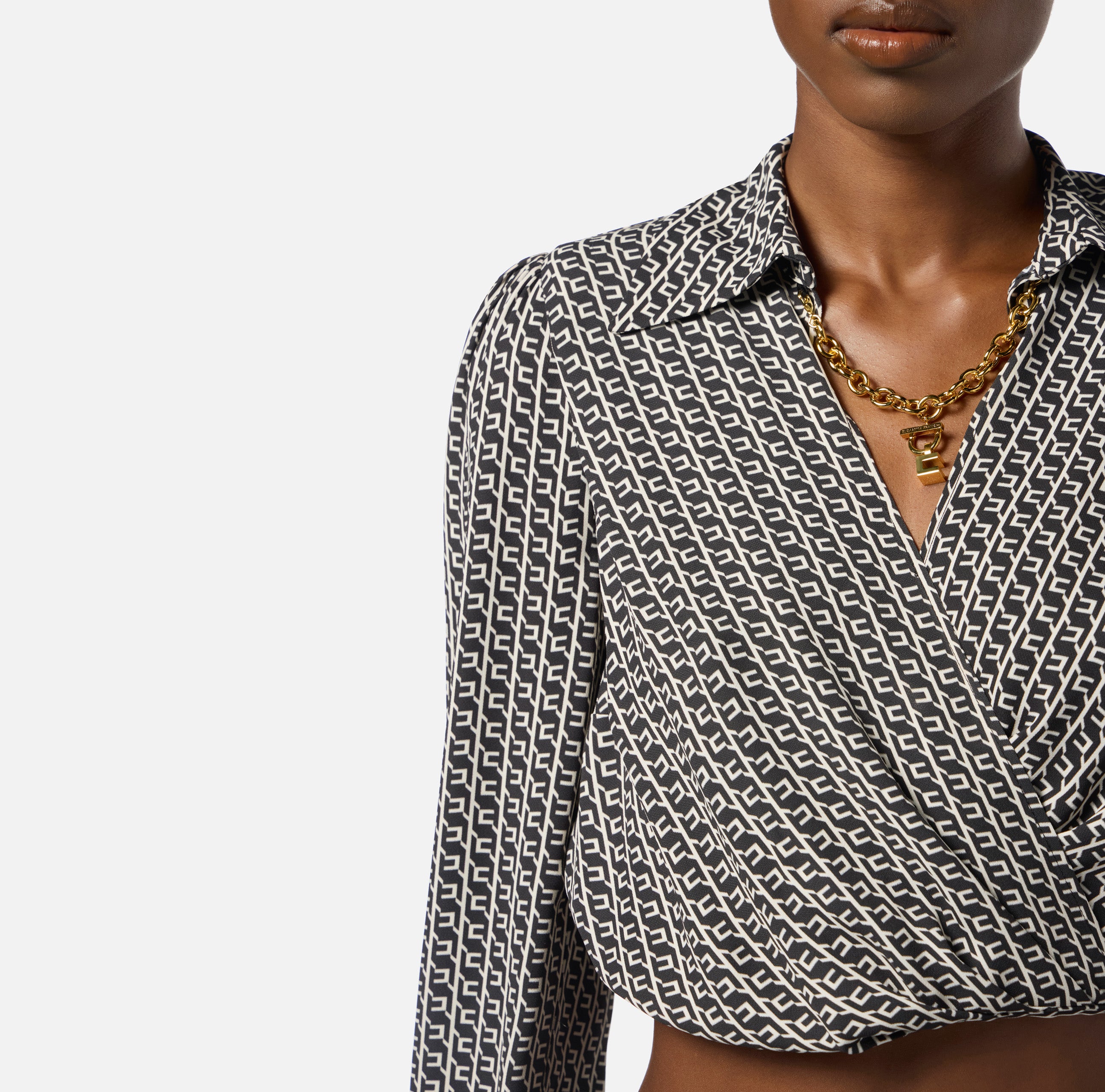 Camicia in georgette con stampa geometrica
