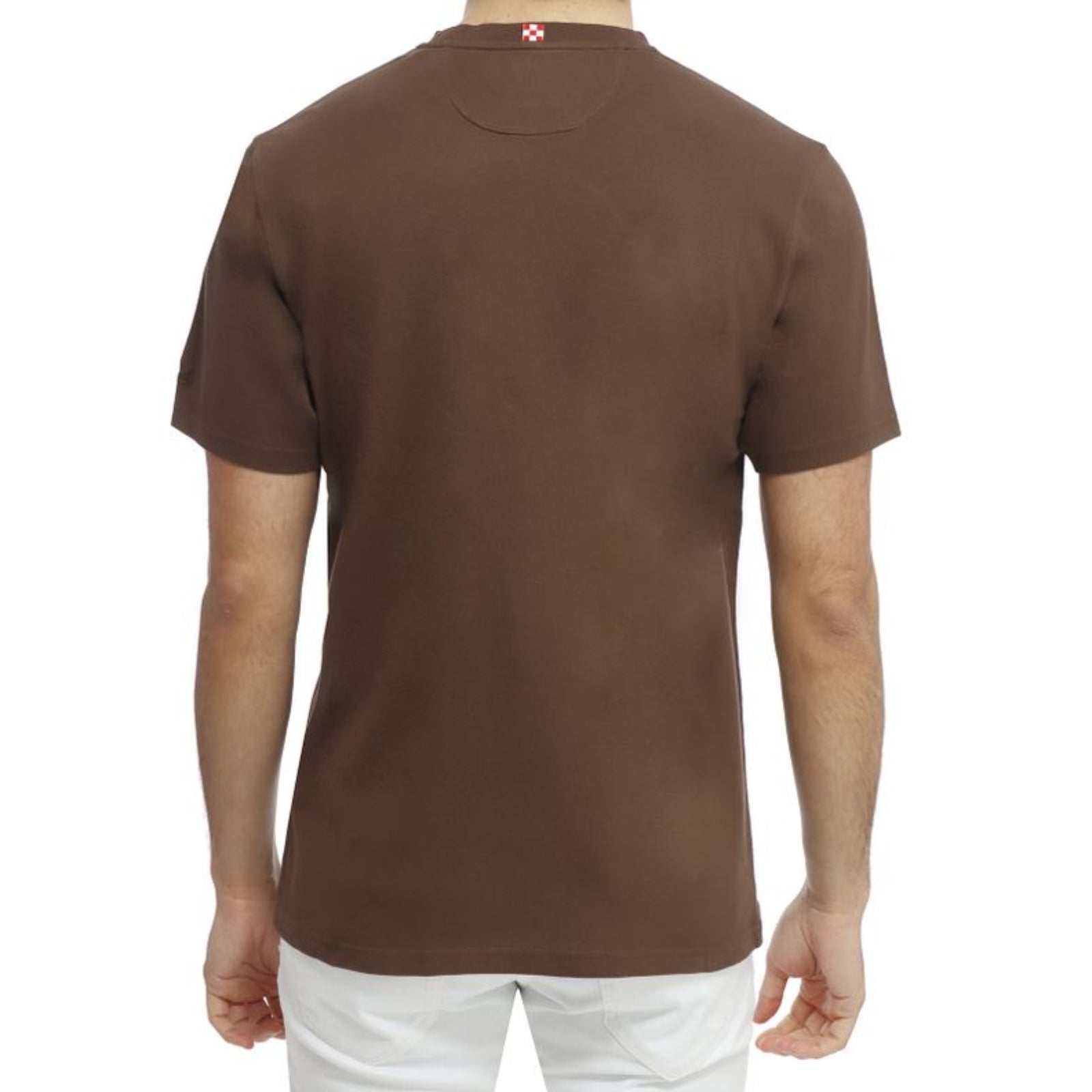 T-shirt Bakewell in piquet di cotone con taschino - MARRONE