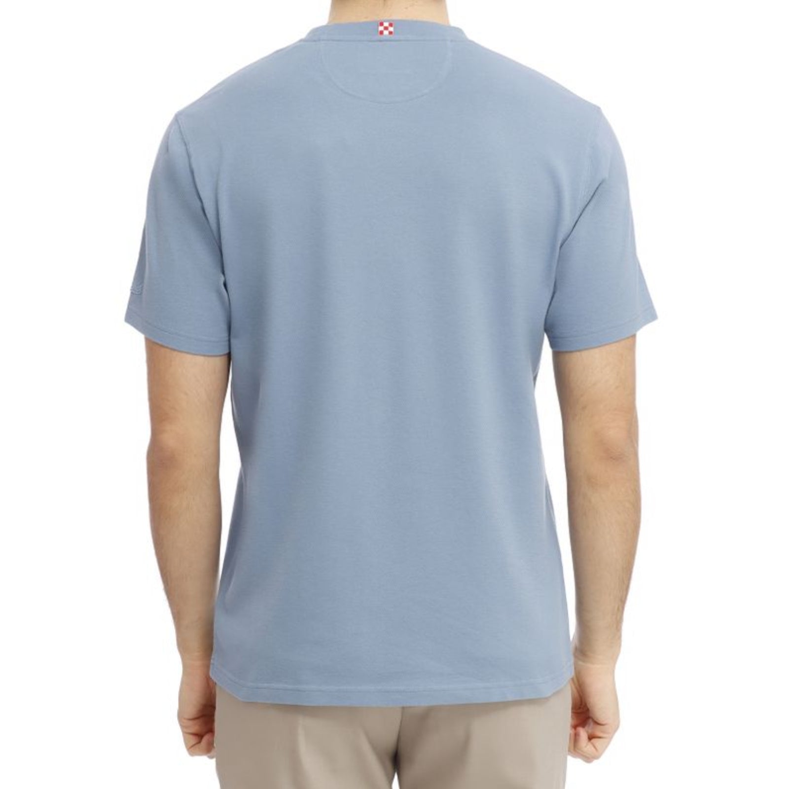 T-shirt Bakewell in piquet di cotone con taschino - BLU