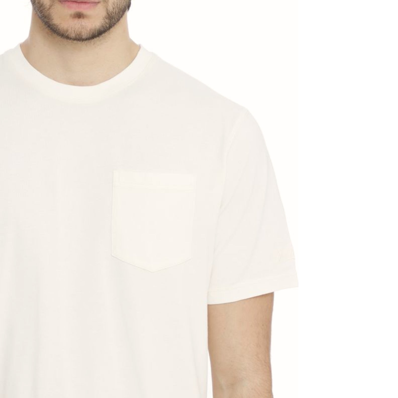T-shirt Bakewell in piquet di cotone con taschino - CREMA