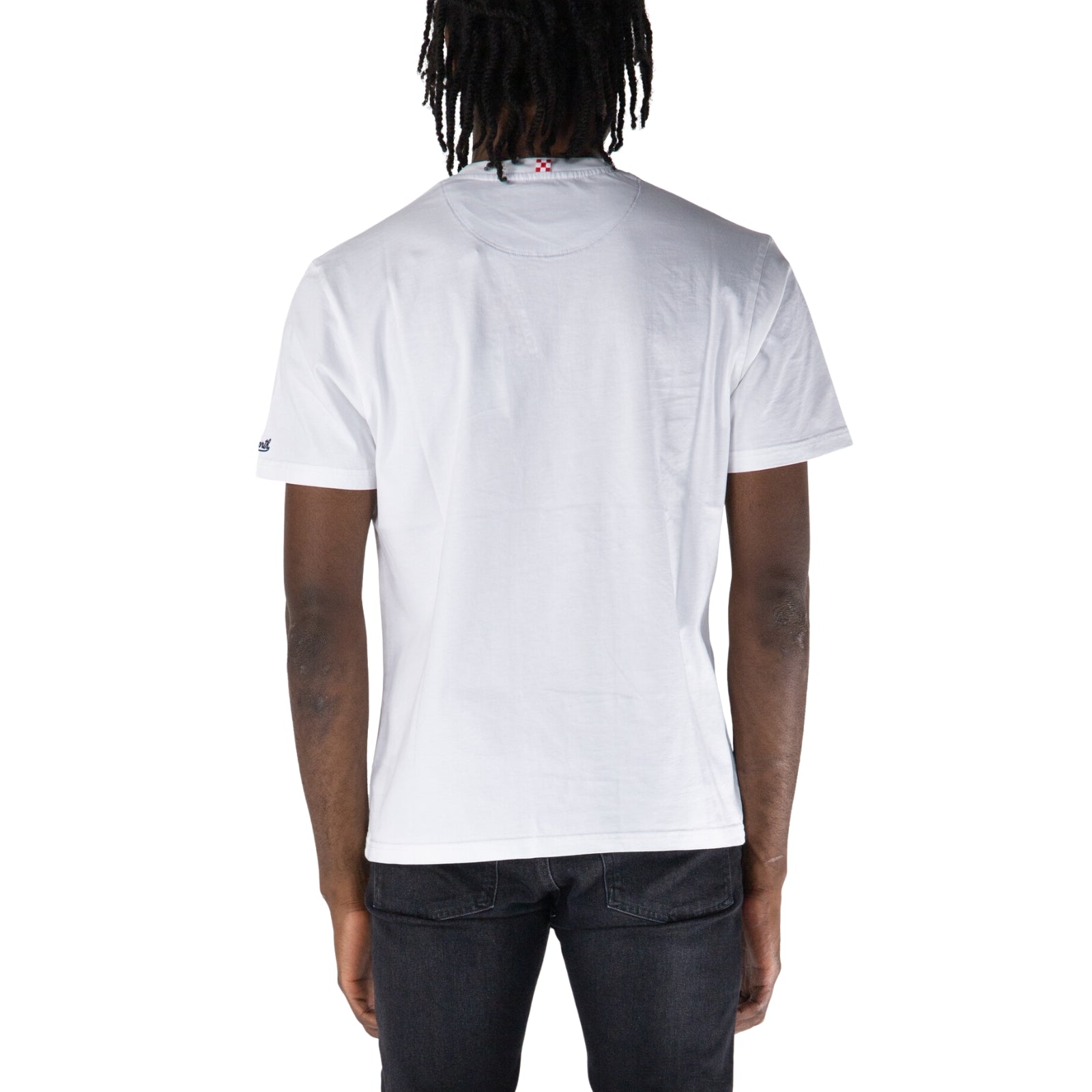 T-shirt Blanche da uomo in cotone con taschino - BLU