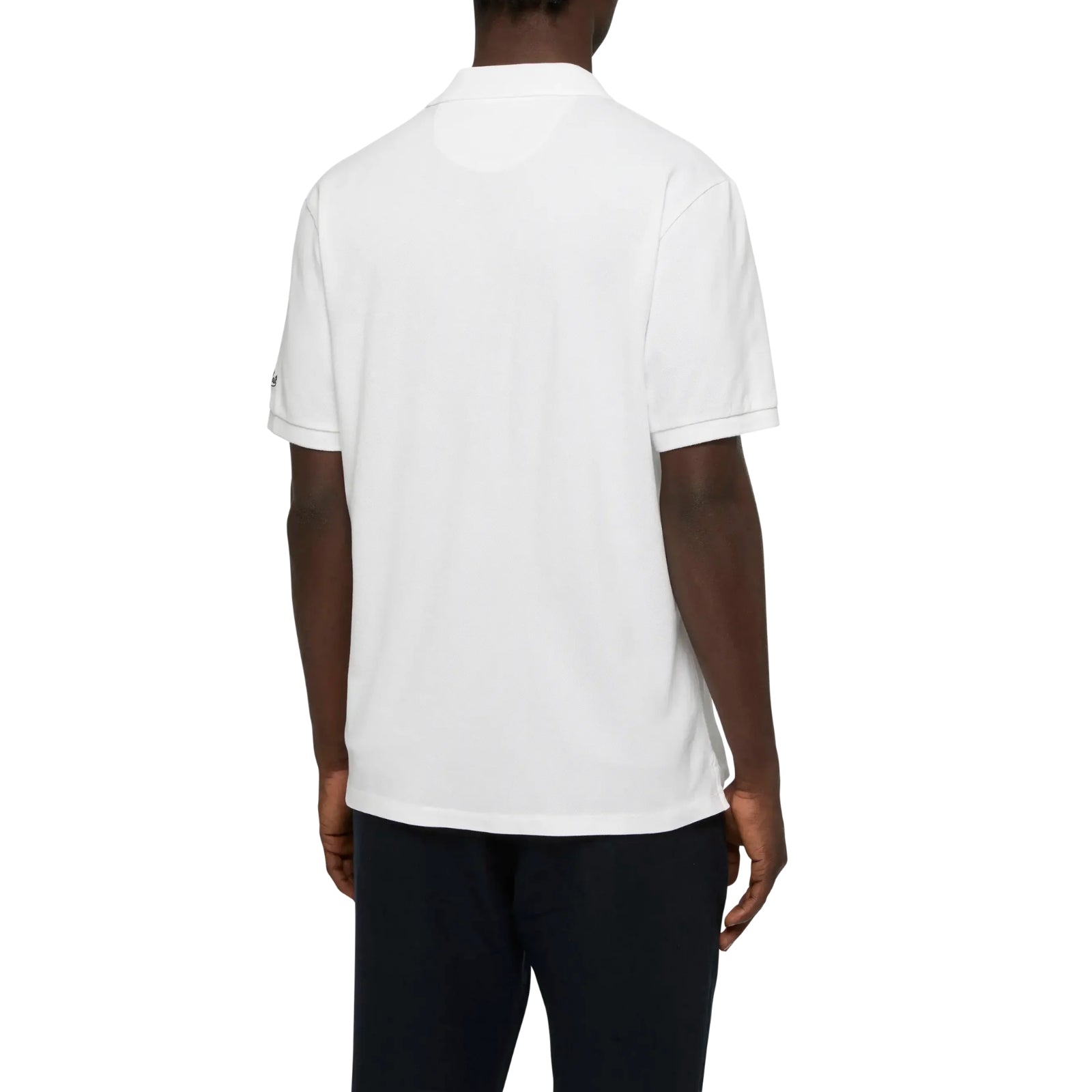 Polo Charles in piquet di cotone bianco senza bottoni - BIANCO