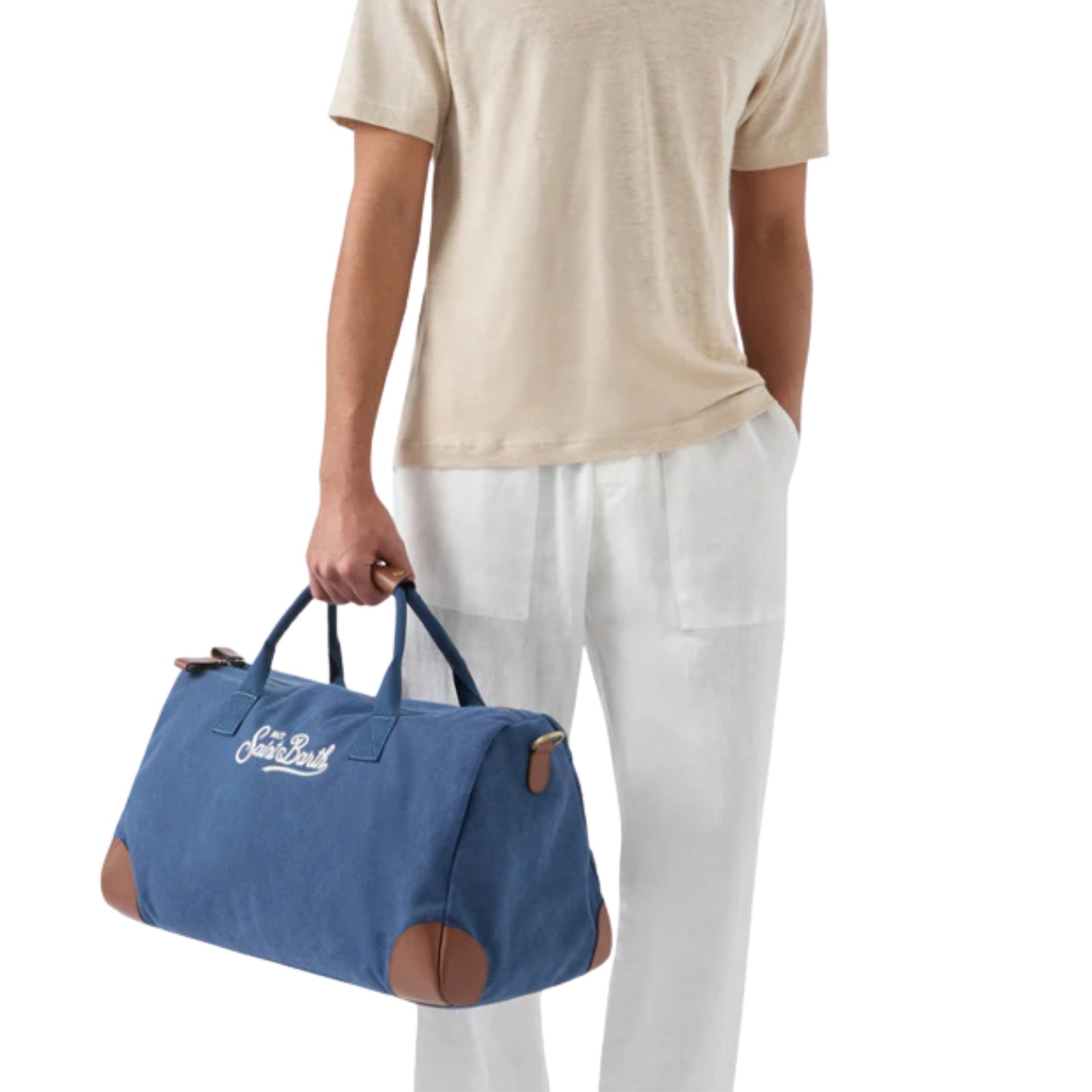 Borsone Daily in misto cotone con logo ricamato - BLU