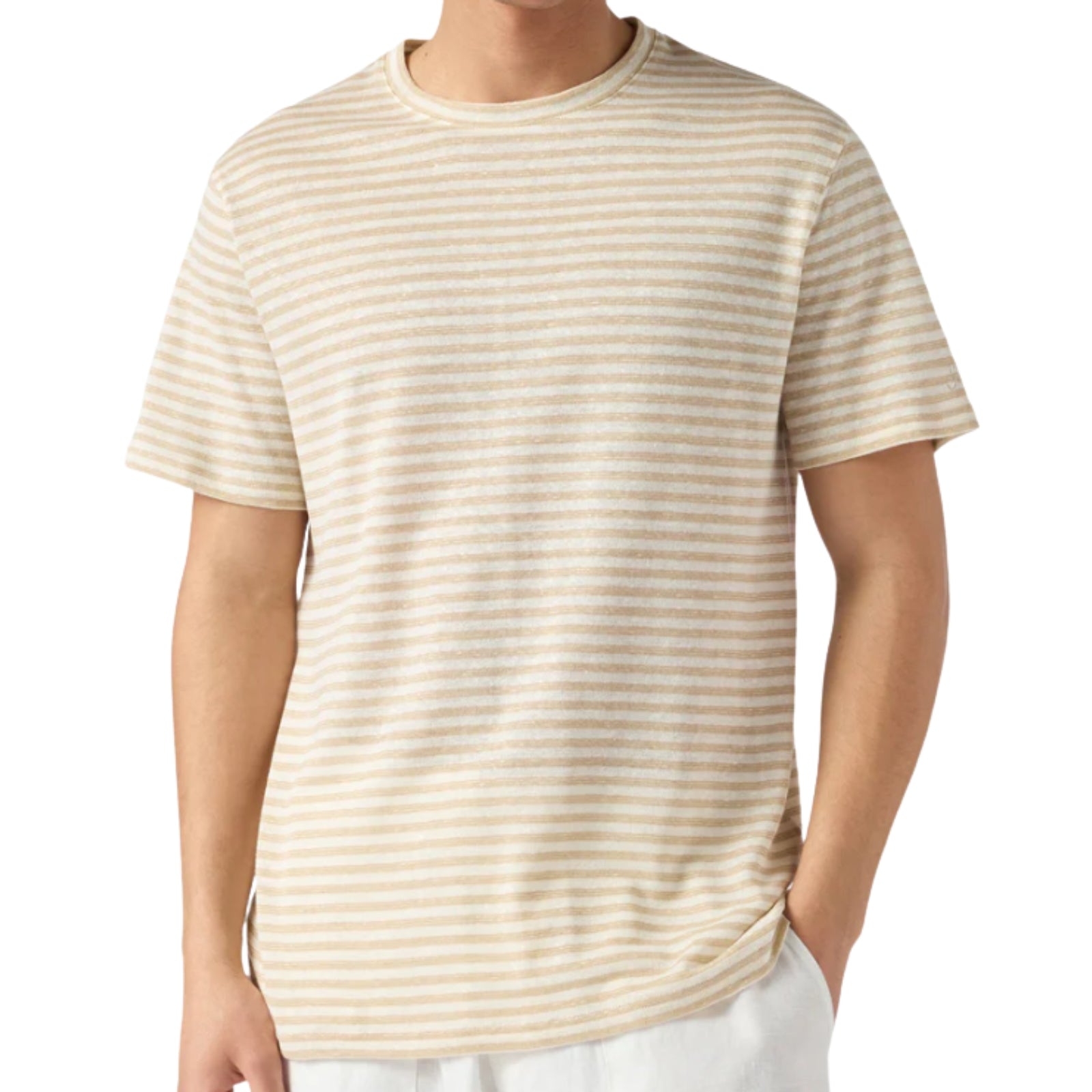 T-shirt Dover in cotone a righe - MARRONE