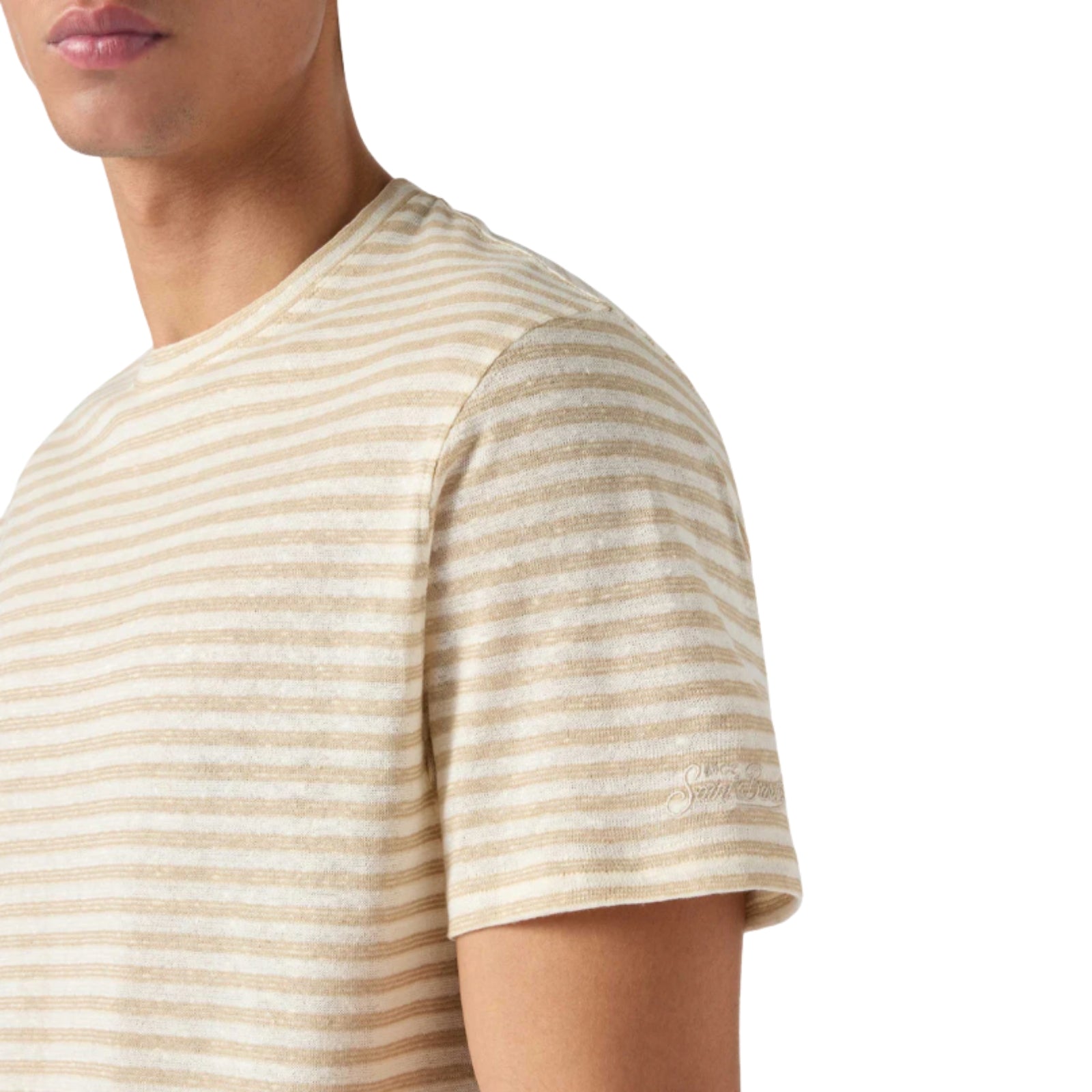 T-shirt Dover in cotone a righe - MARRONE