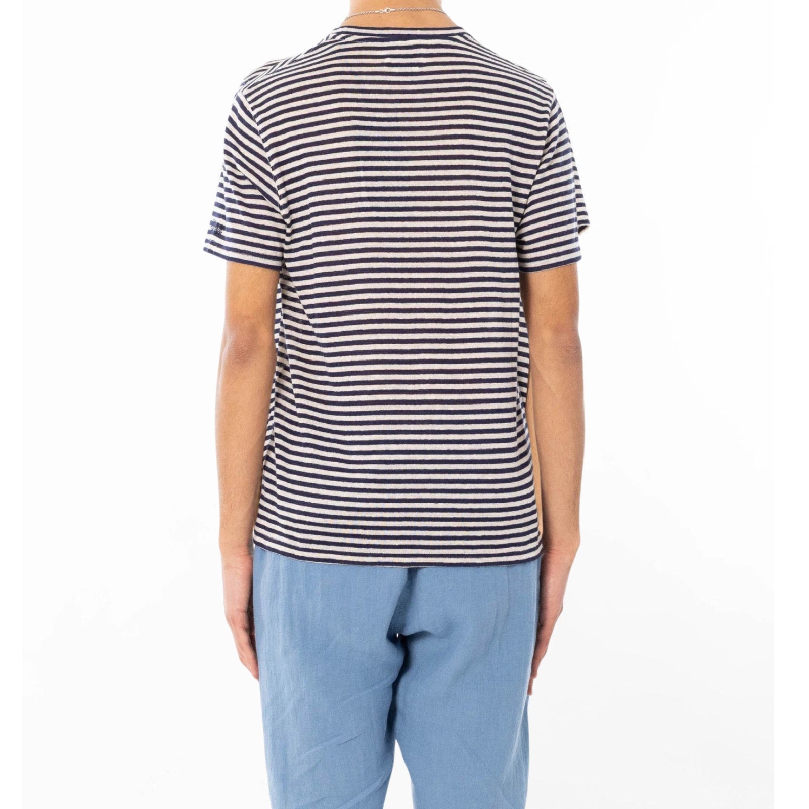 T-shirt Dover in cotone a righe - BLU