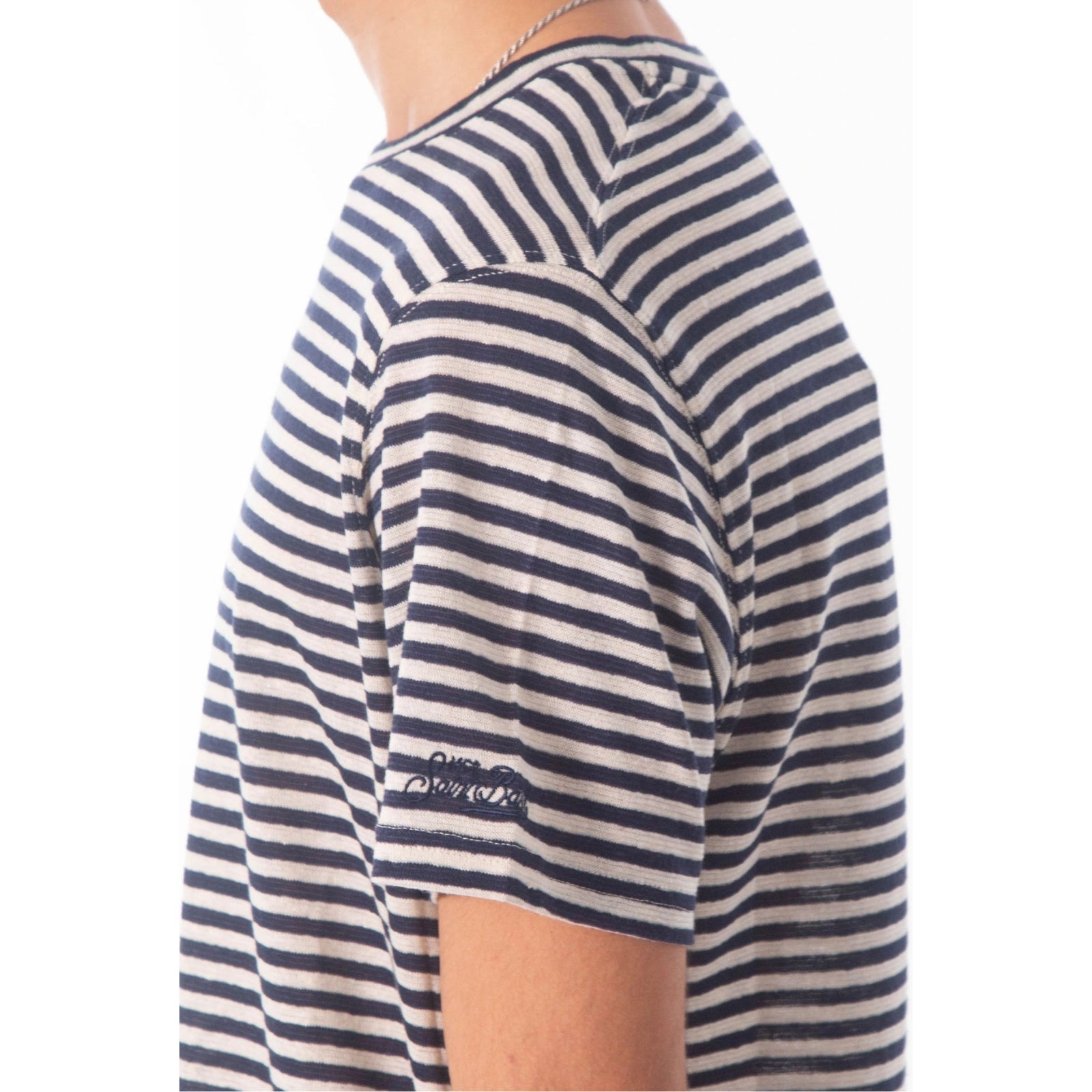 T-shirt Dover in cotone a righe - BLU