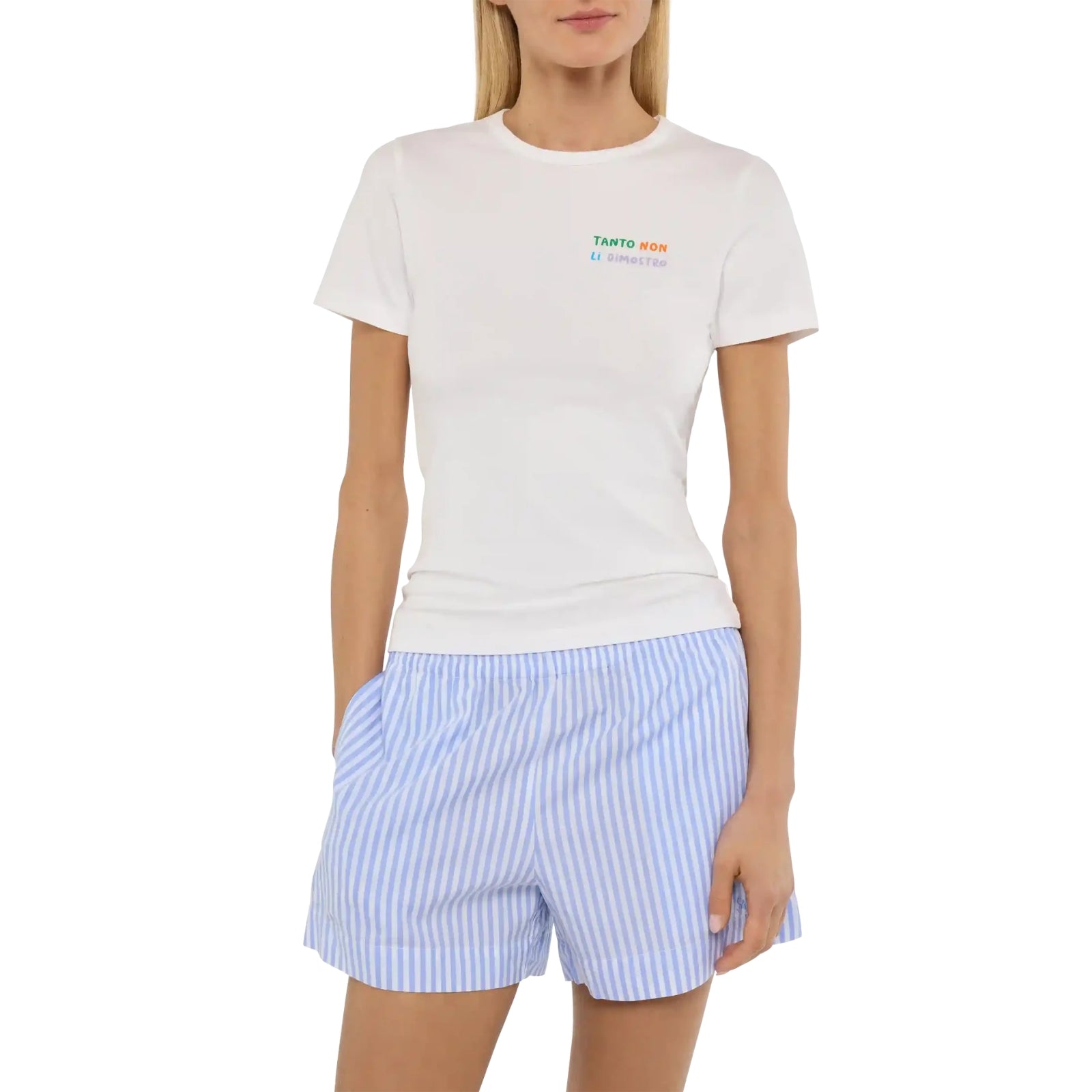 T-shirt Emilie in cotone con ricamo Tanto non li dimostro