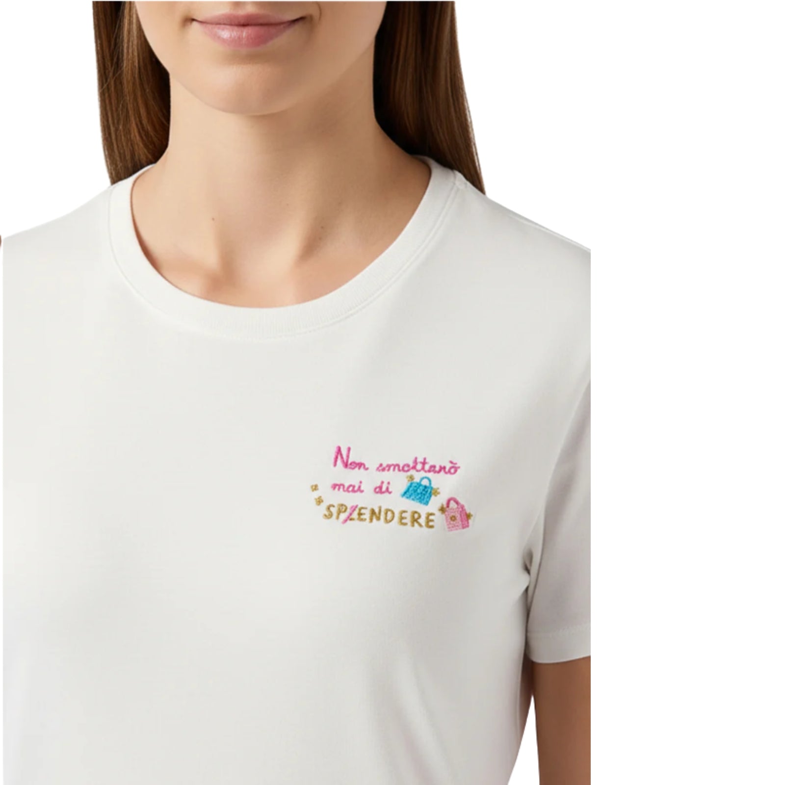T-shirt emilie in cotone con ricamo Sp(l)endere