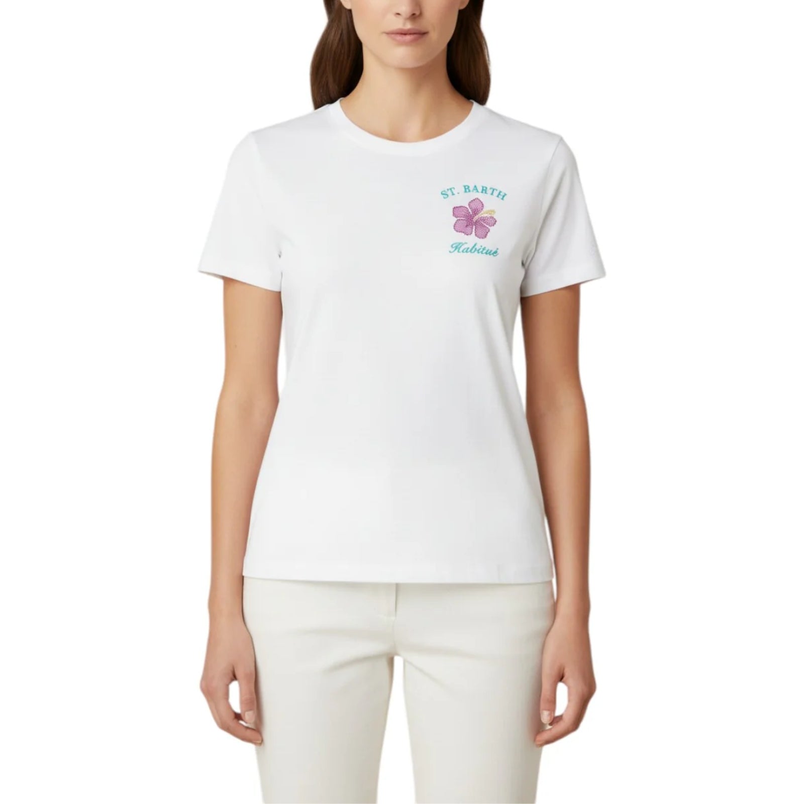 T-shirt emilie in cotone con ricamo Habitué