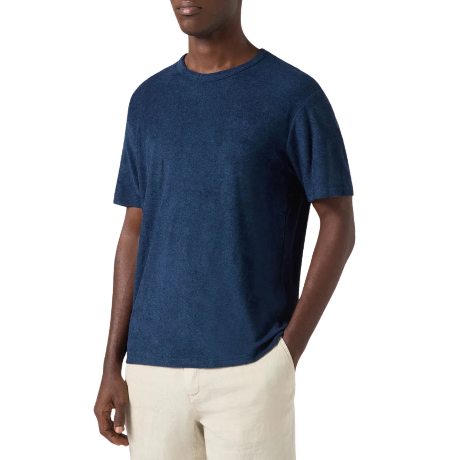 T-shirt da uomo in spugna Gary con ricamo St. Barth - BLU