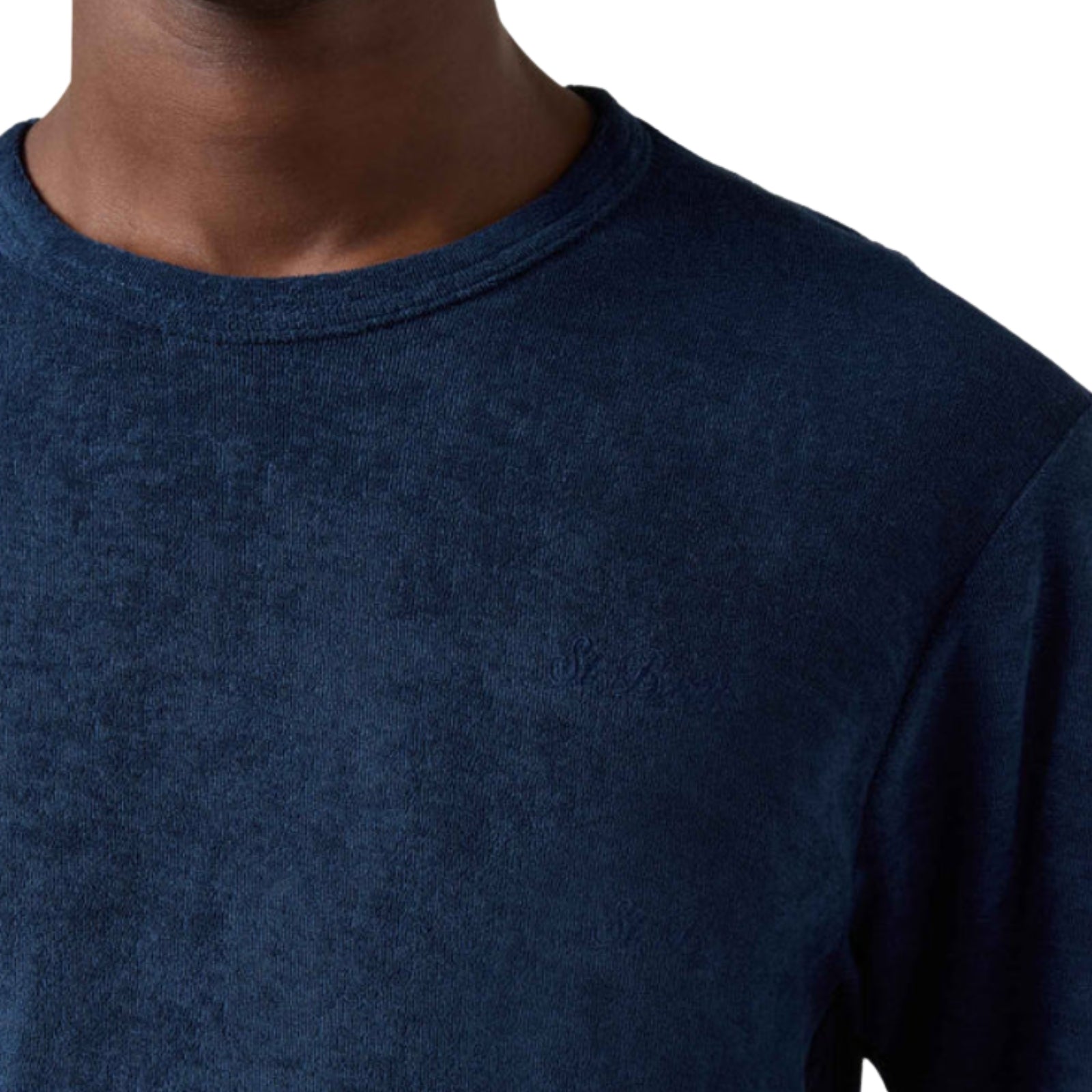 T-shirt da uomo in spugna Gary con ricamo St. Barth - BLU