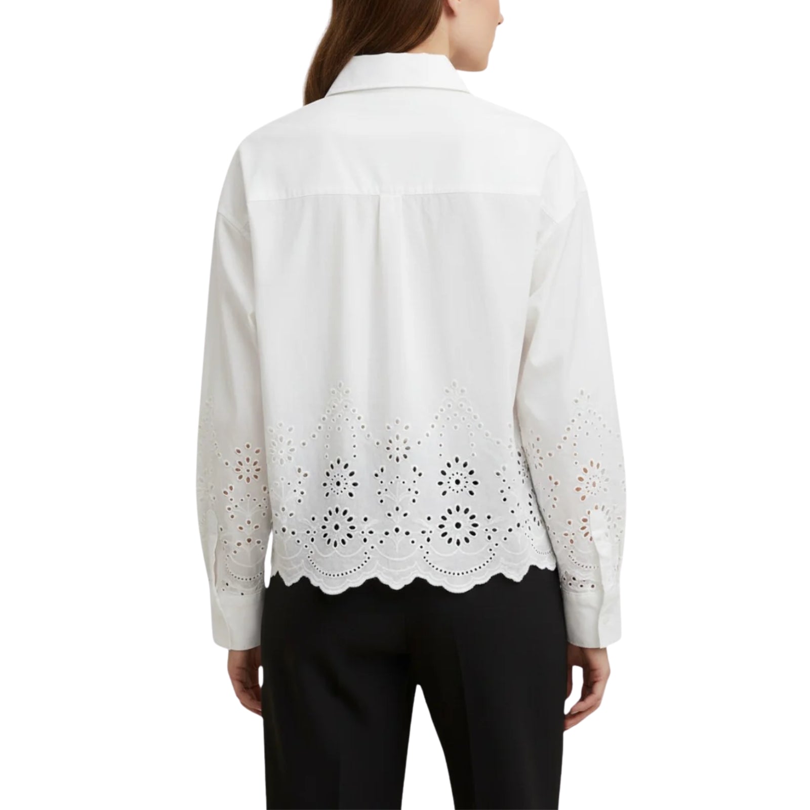 Camicia crop Oriane in cotone sangallo