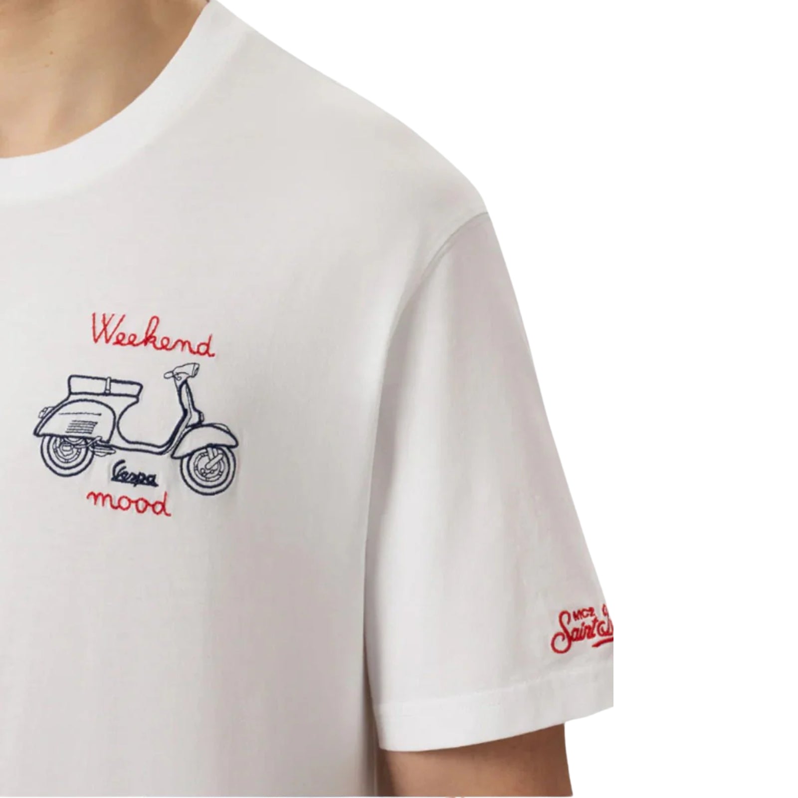 T-shirt Portofino bianca con ricamo Weekend mood