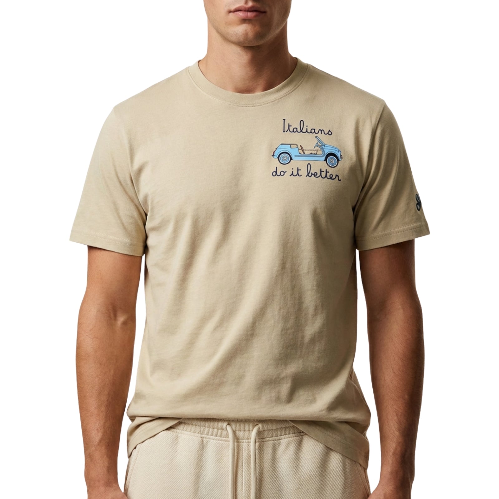 T-shirt Portofino beige con ricamo Italians Do It Better