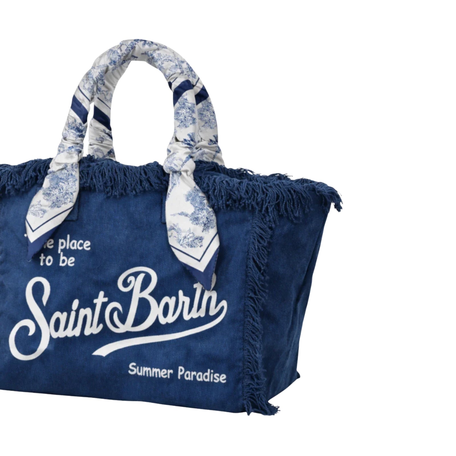 Borsa Vanity canvas stampa safari - BLU