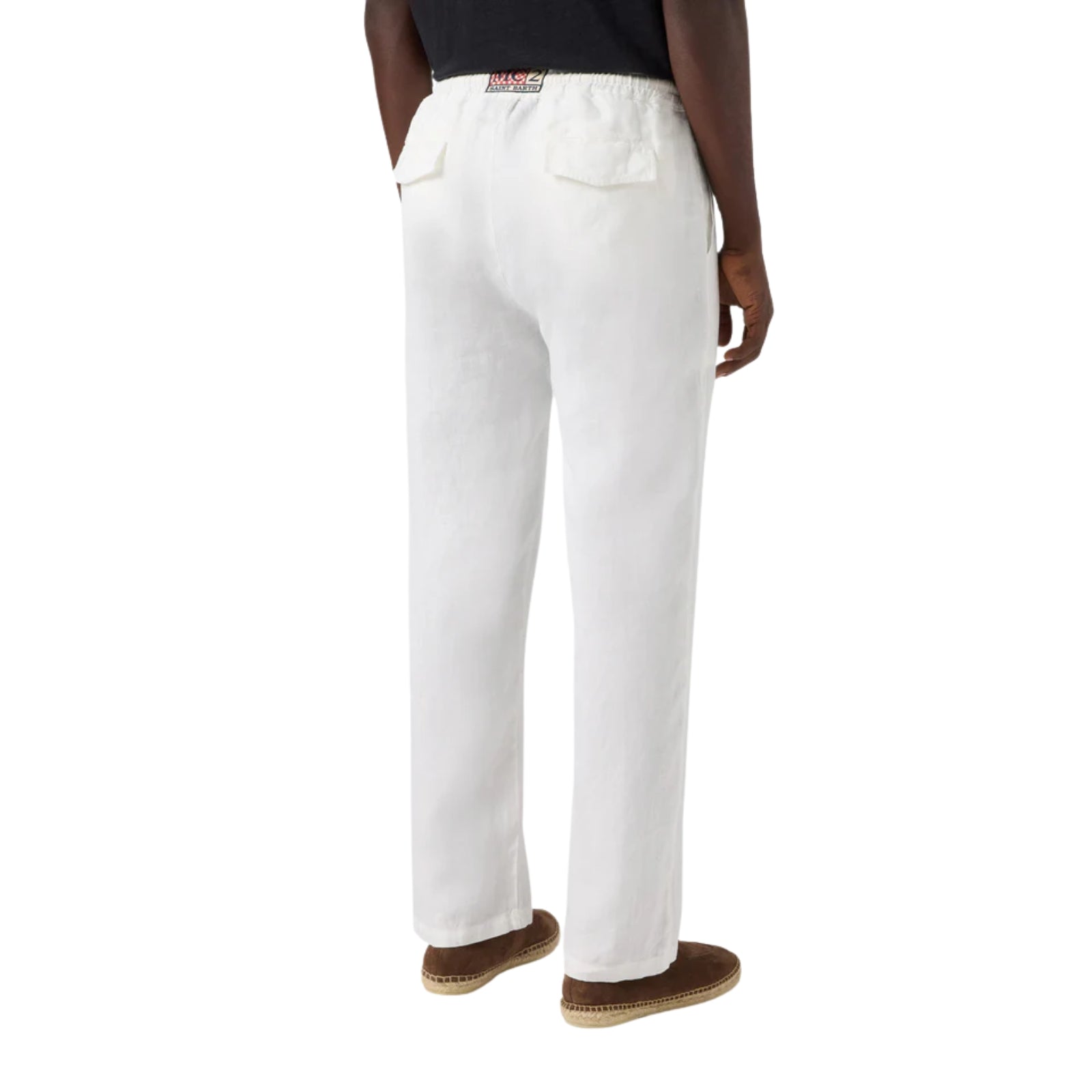 Pantaloni in lino Calais con coulisse - BIANCO