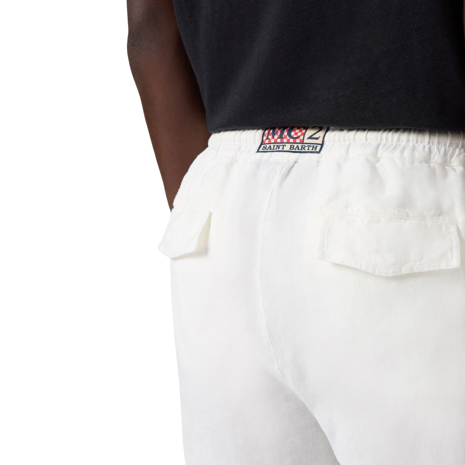 Pantaloni in lino Calais con coulisse - BIANCO