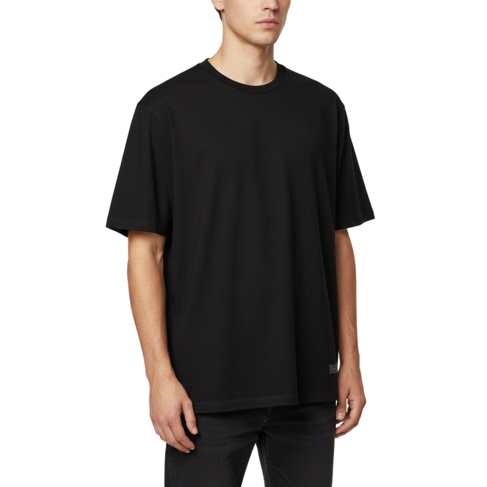 T-Shirt Fit.Basic Tinto Old - NERO