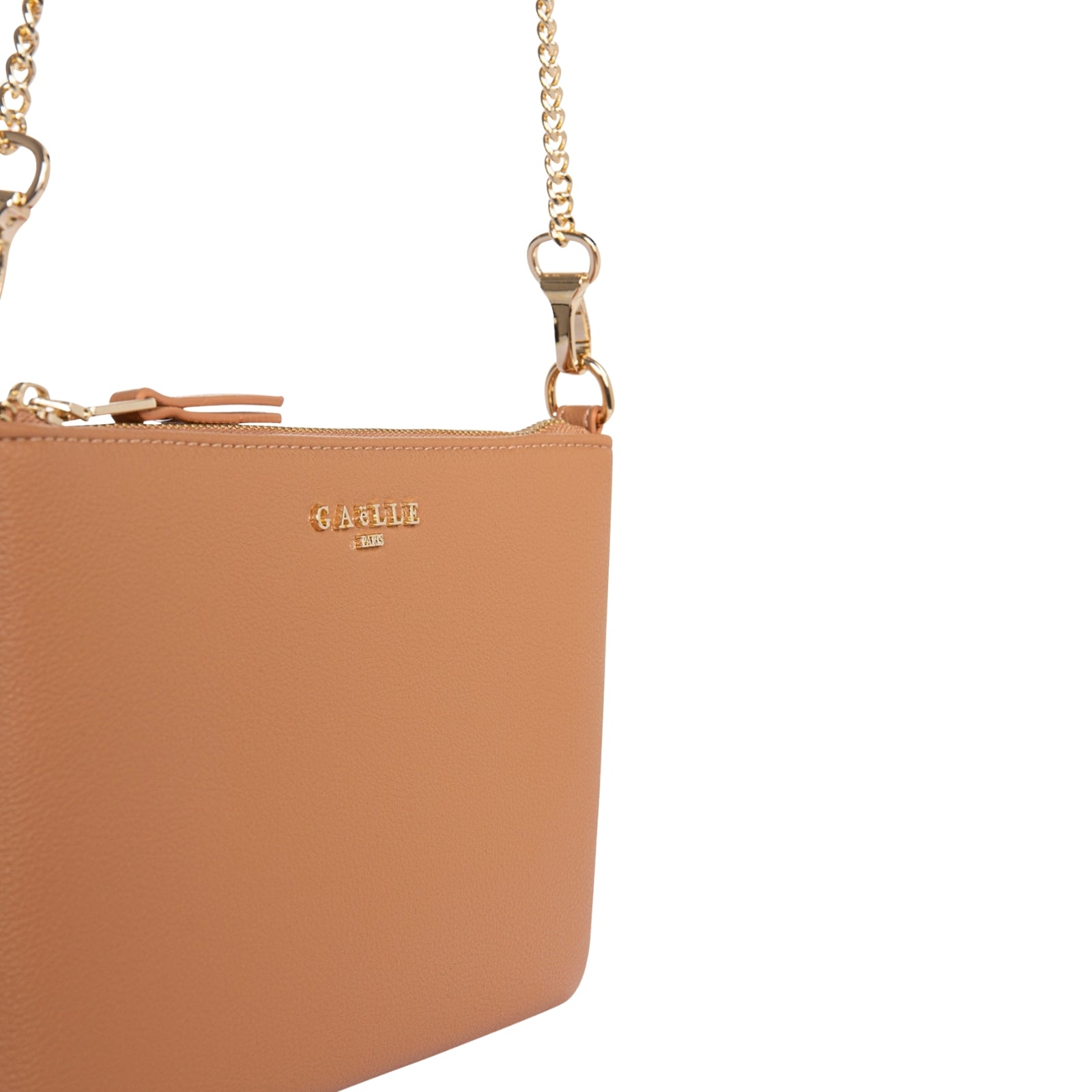 Mini pochette essential con tracolla catena - CARAMELLO