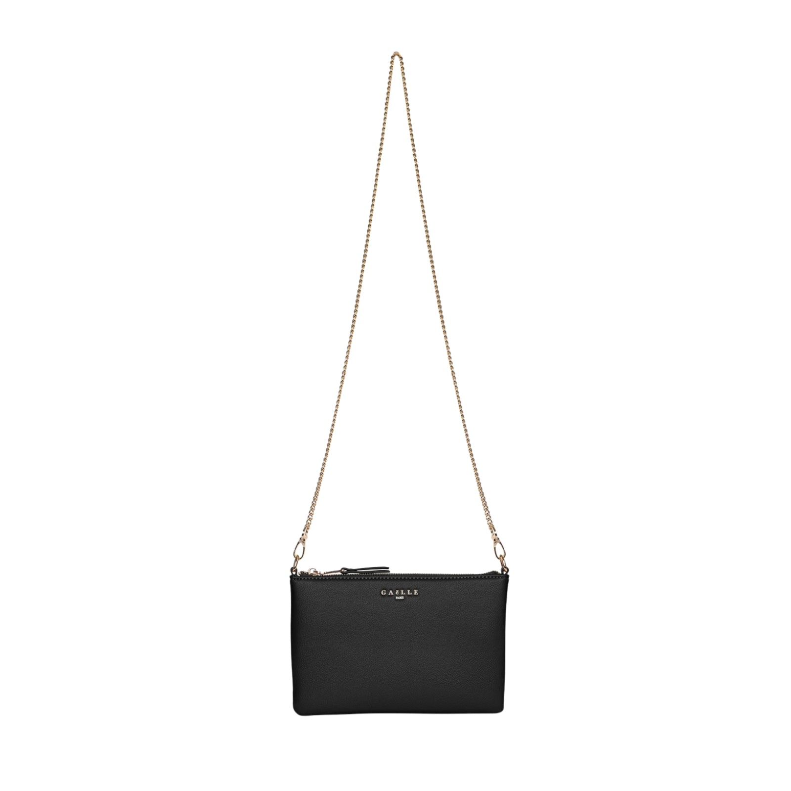 Mini pochette essential con tracolla catena - NERO