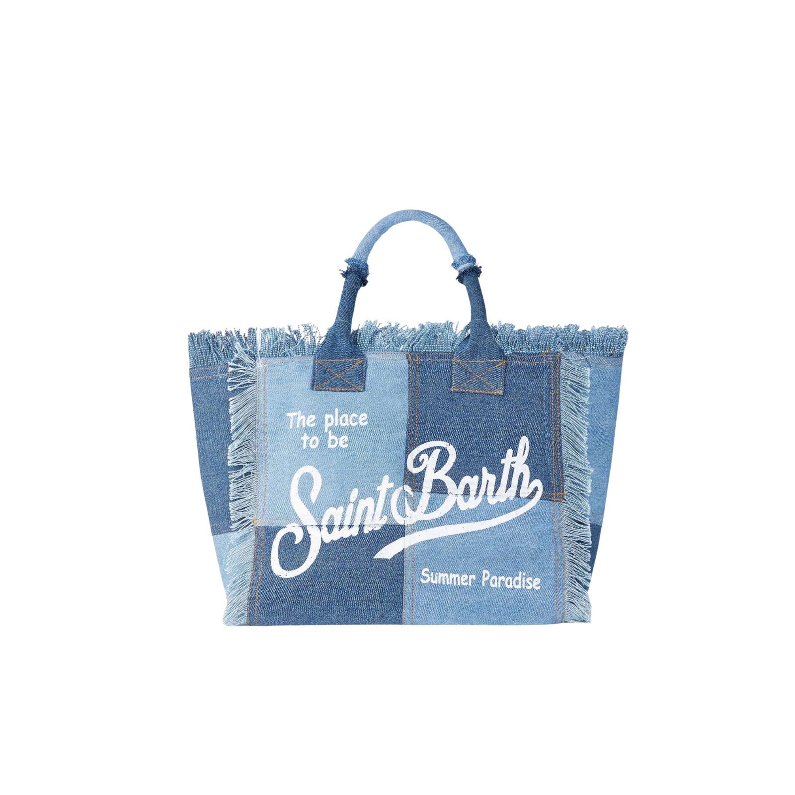 Borsa a spalla Vanity in canvas di cotone - DENIM PATCH