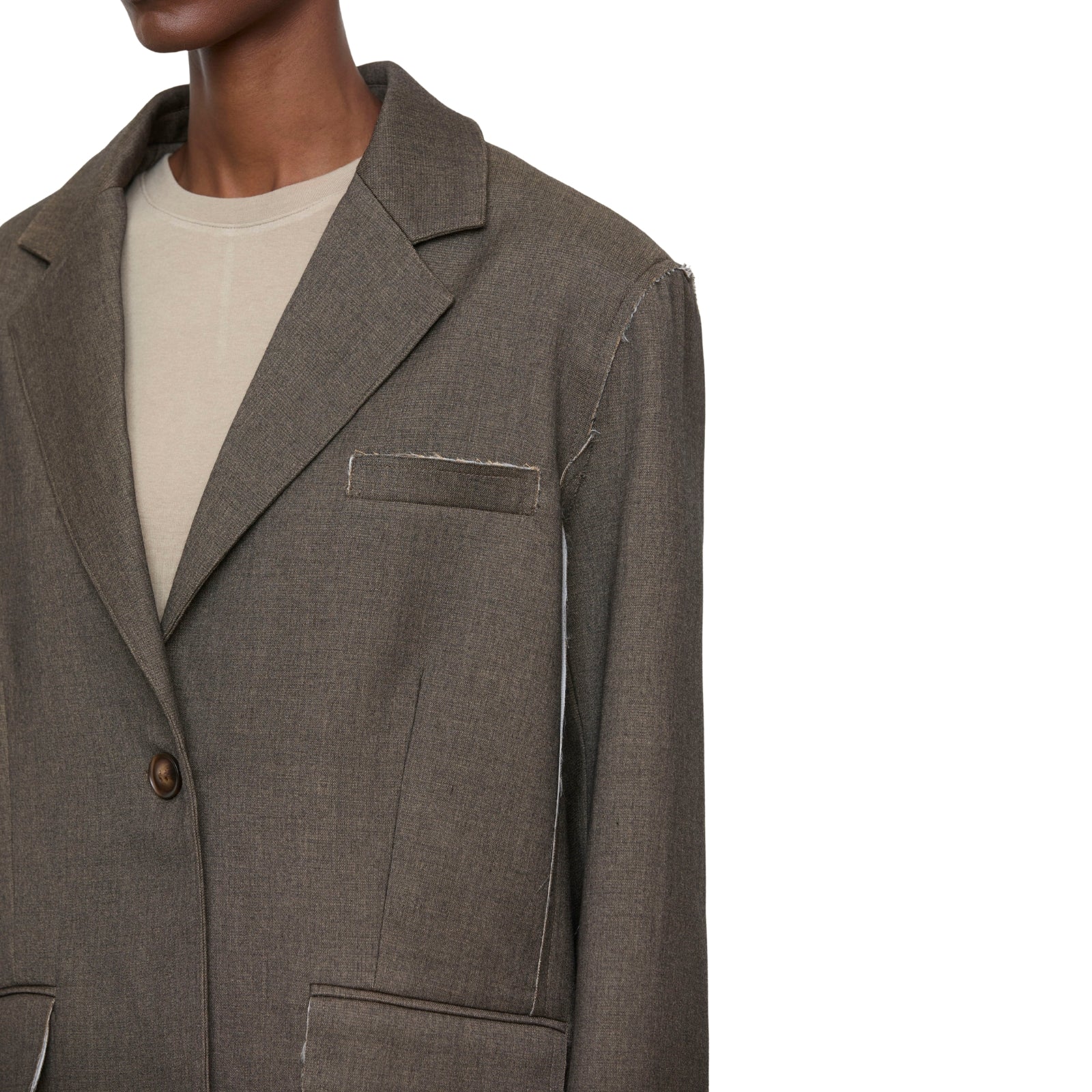 Giacca blazer oversize in tessuto mélange