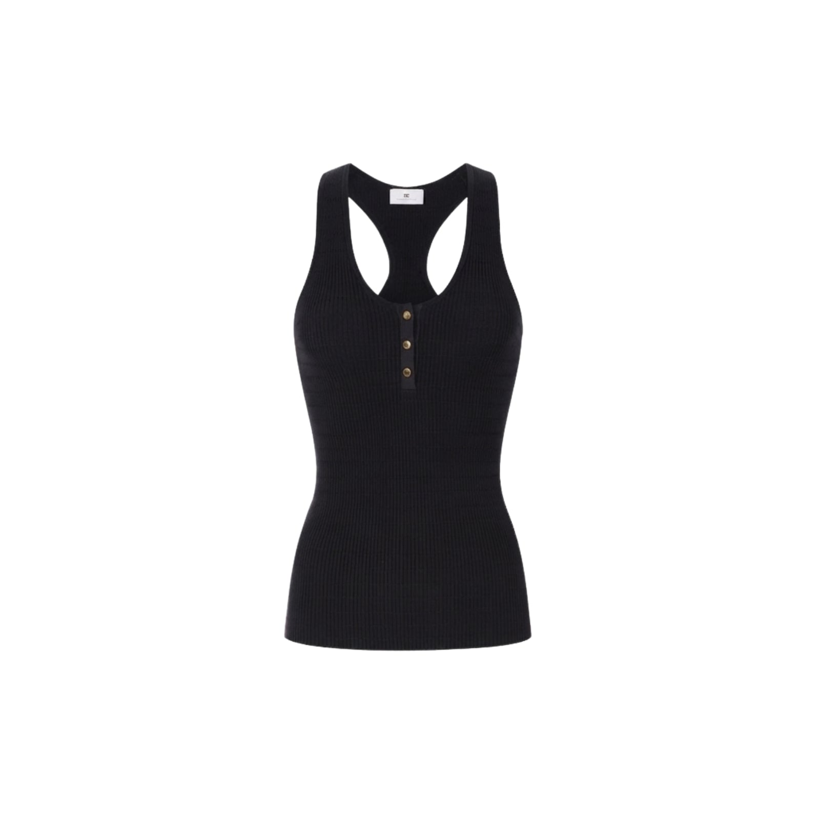 Top in maglia a micro trecce - NERO