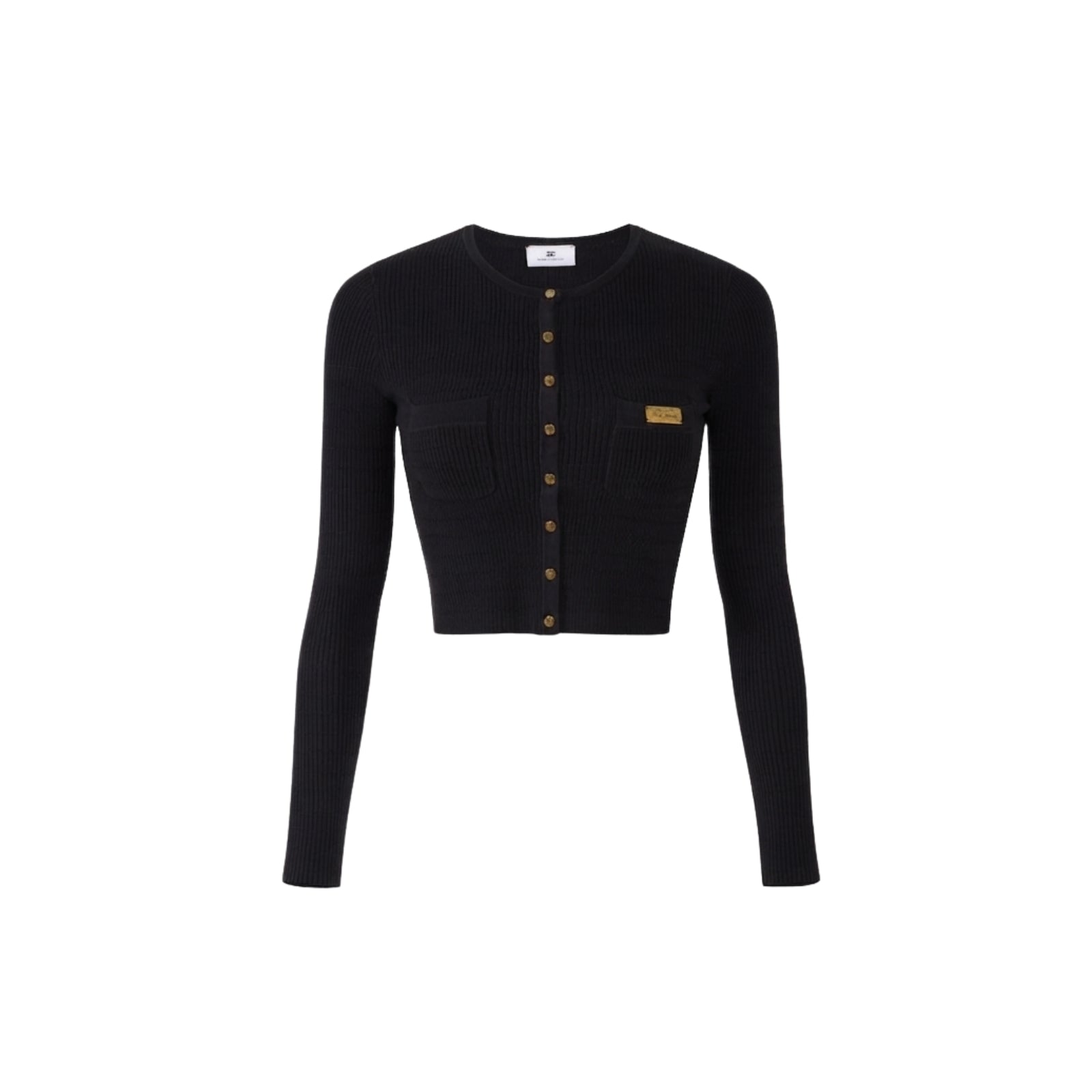 Cardigan in maglia a micro trecce - NERO
