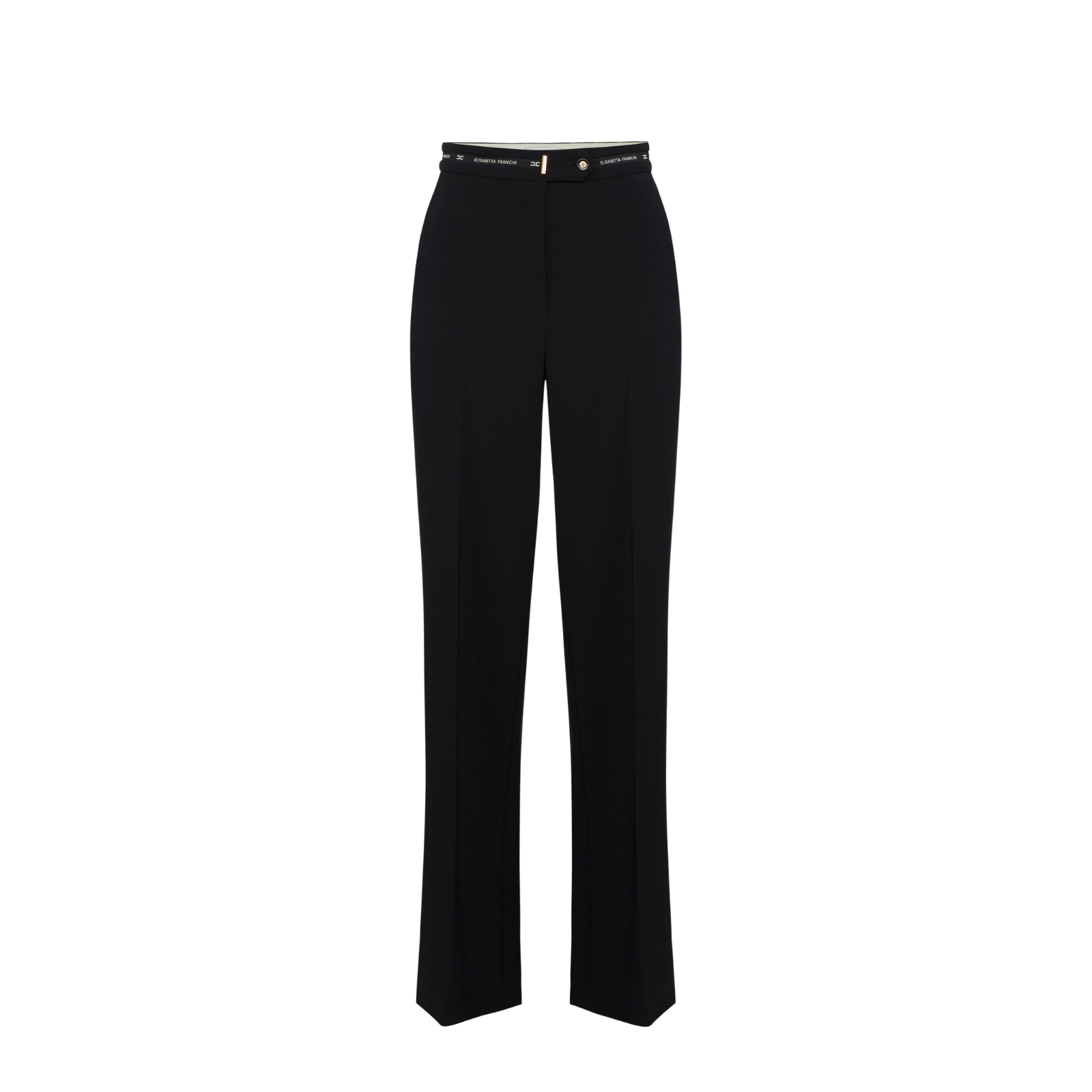 Pantaloni in crêpe leggero con nastro logo