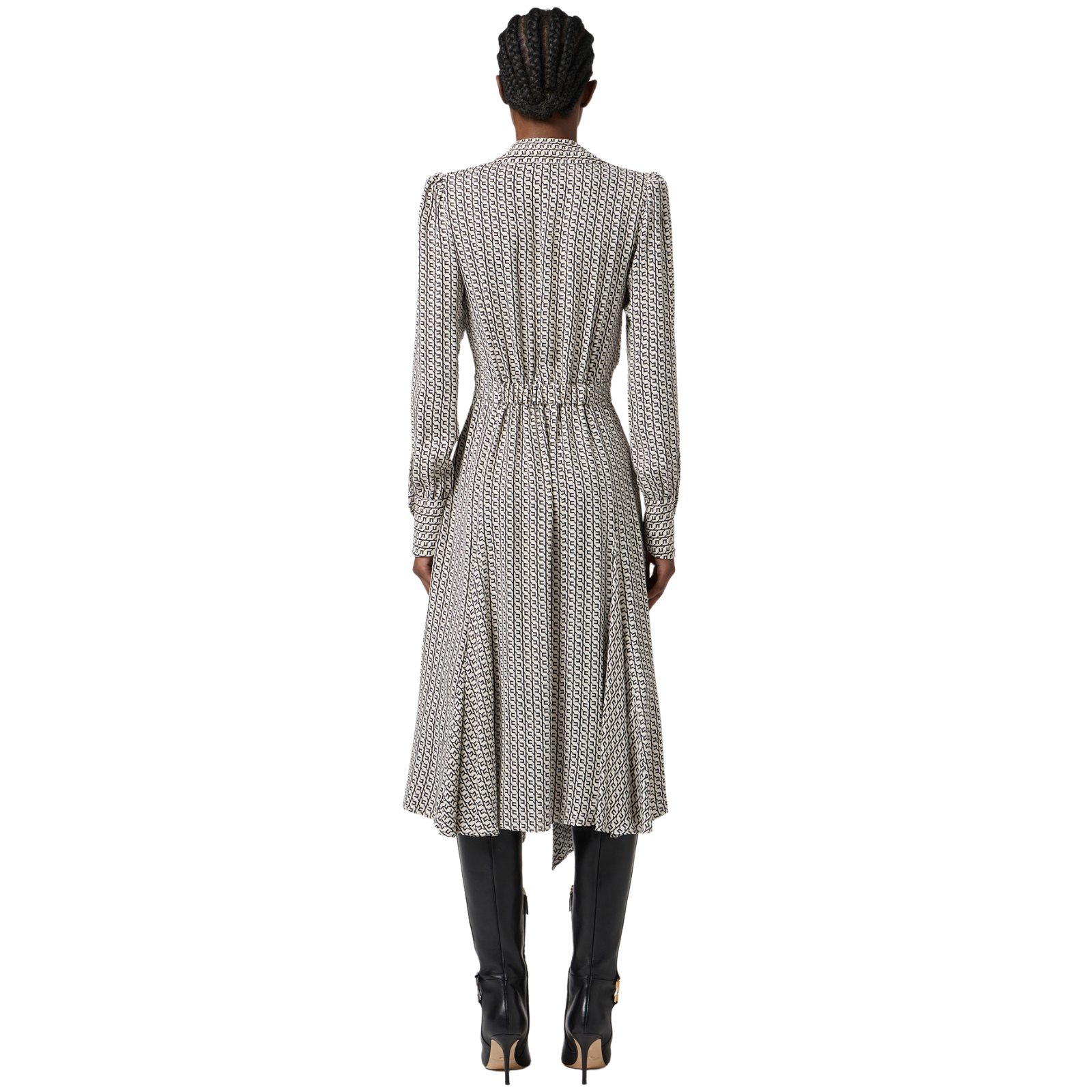 Abito in georgette con stampa geometrica