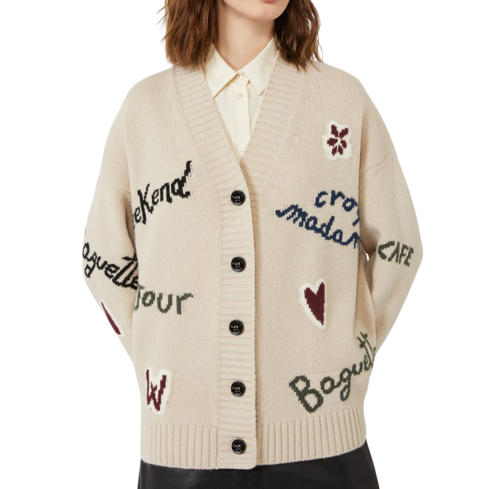 Cardigan over in filato di lana - Marco Masi Fashion Store