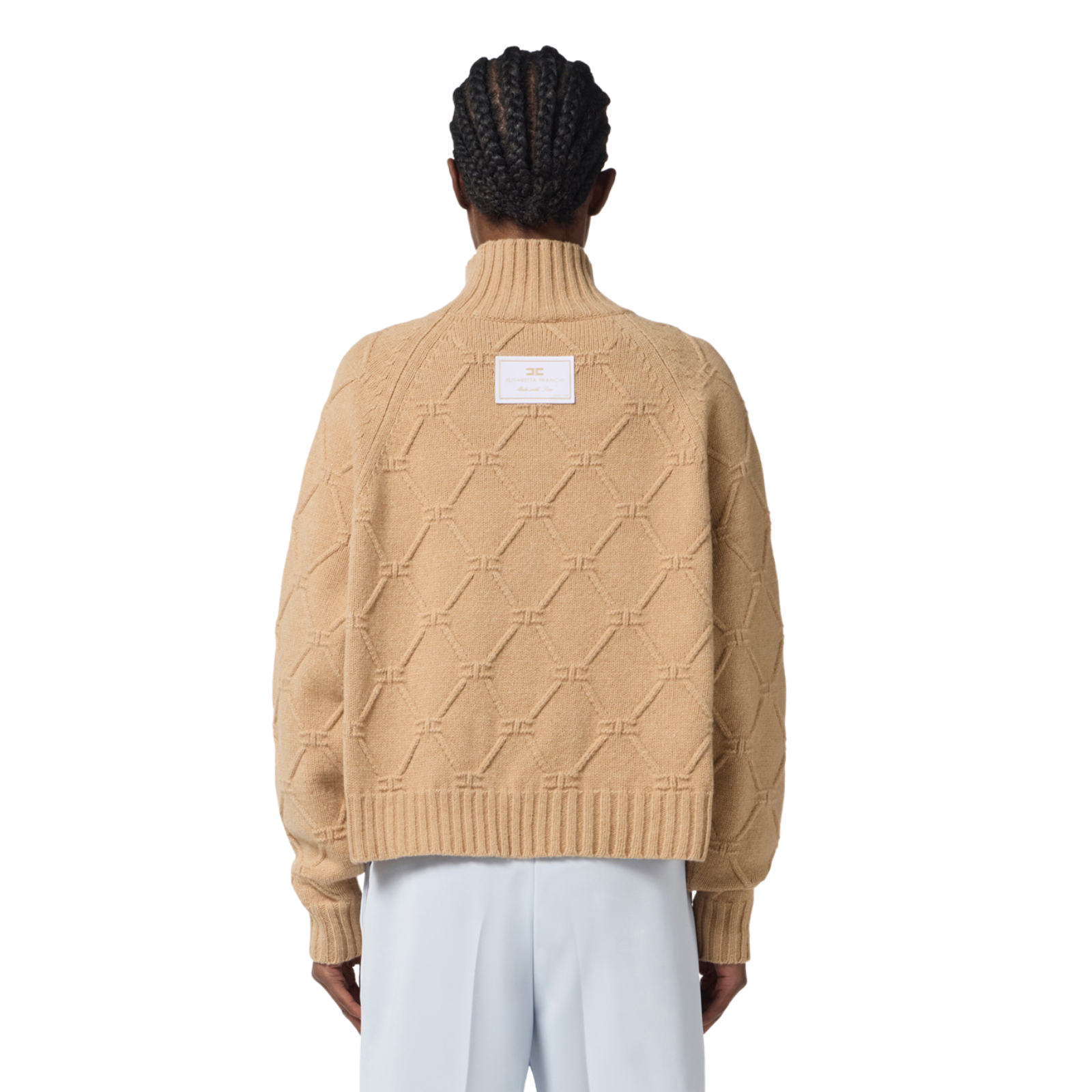 Pullover in maglia con losanghe jacquard