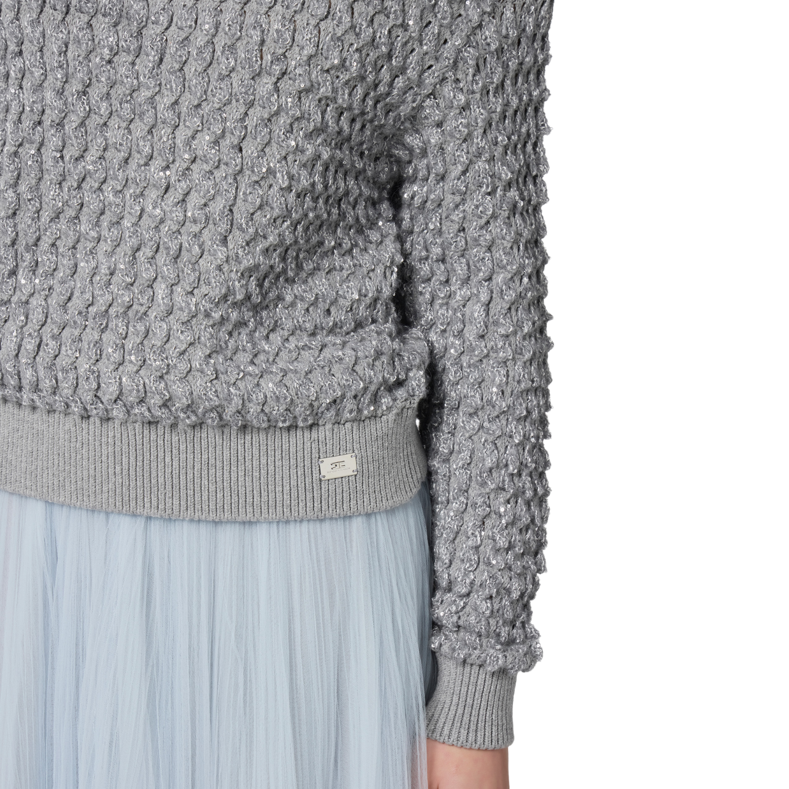 Maglia in bouclé con paillettes