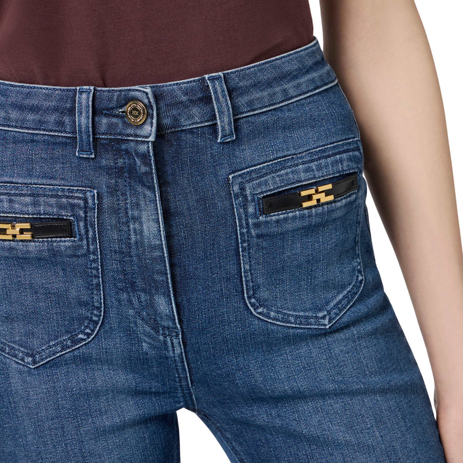 Jeans con logo gioiello